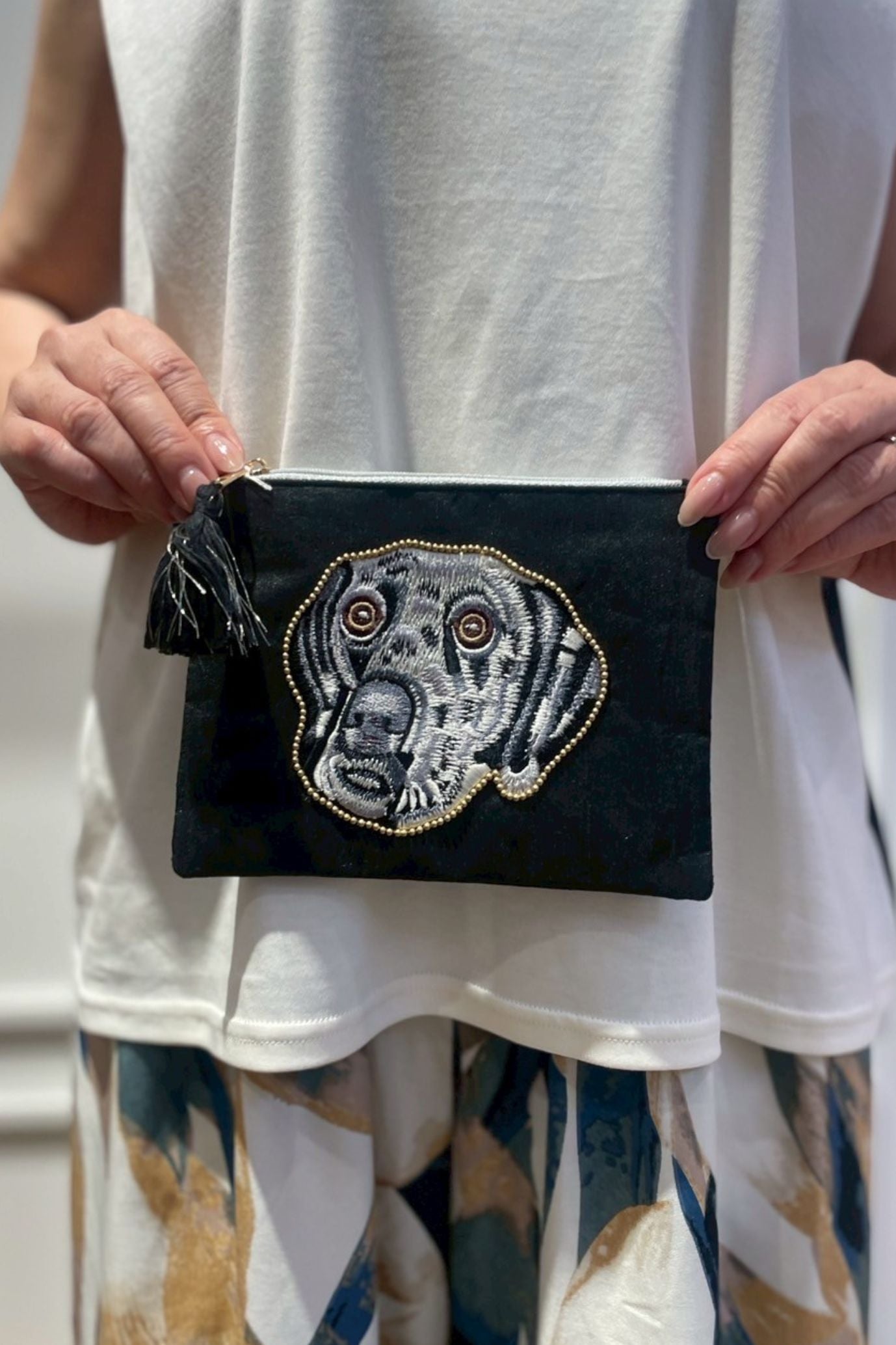 アニマル刺繍ポーチ ドッグ