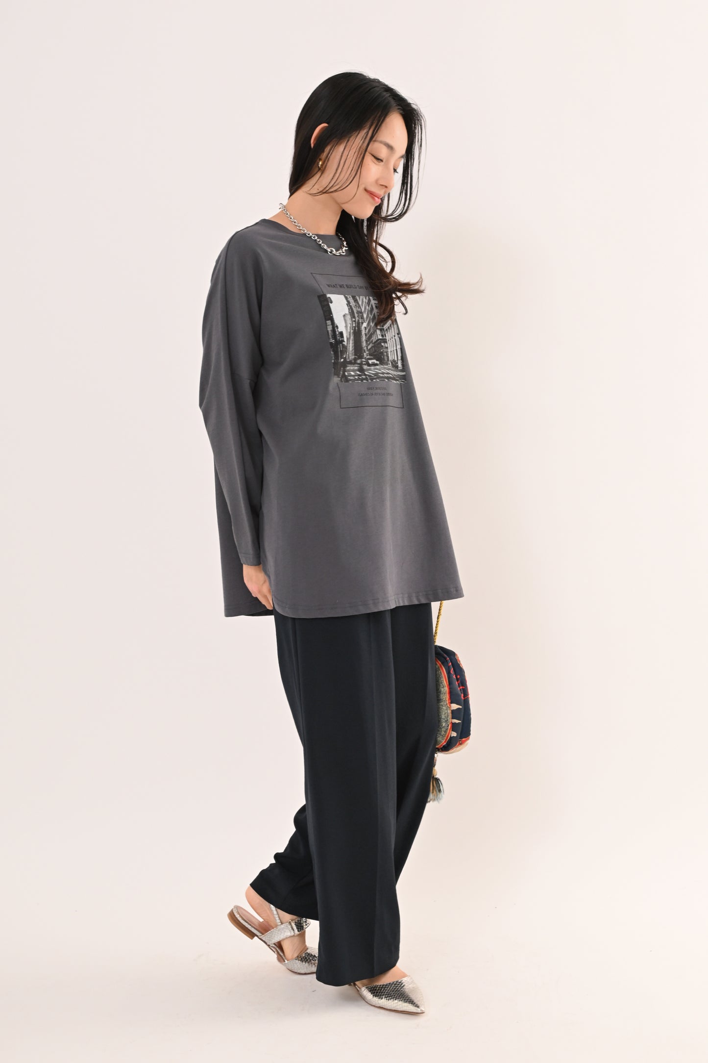 2WAYビルプリントTシャツ
