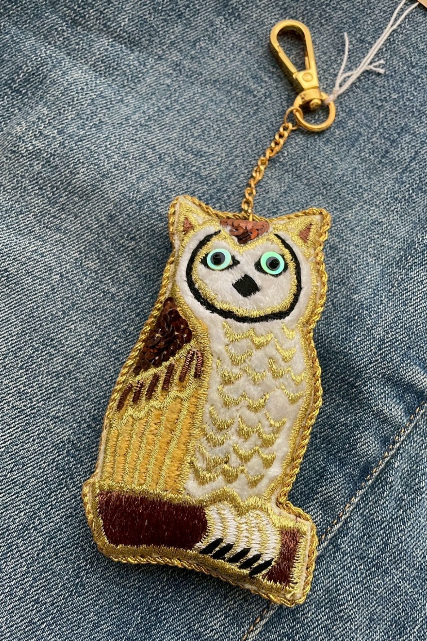 アニマル刺繍&ビーズキーホルダー