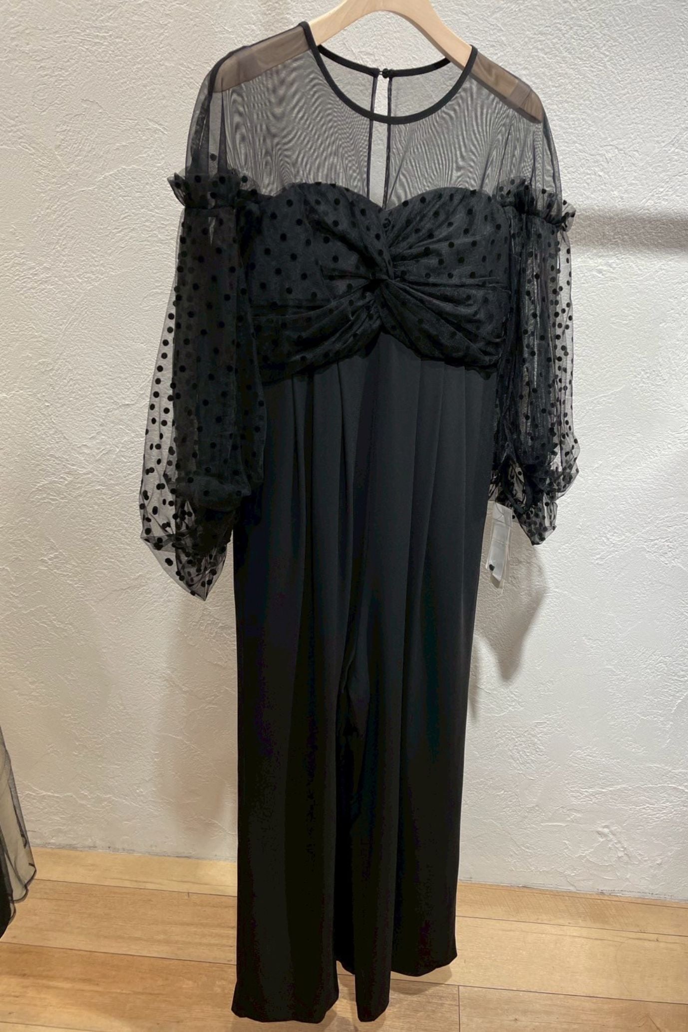 <50%OFF>フロッキードットパンツドレス