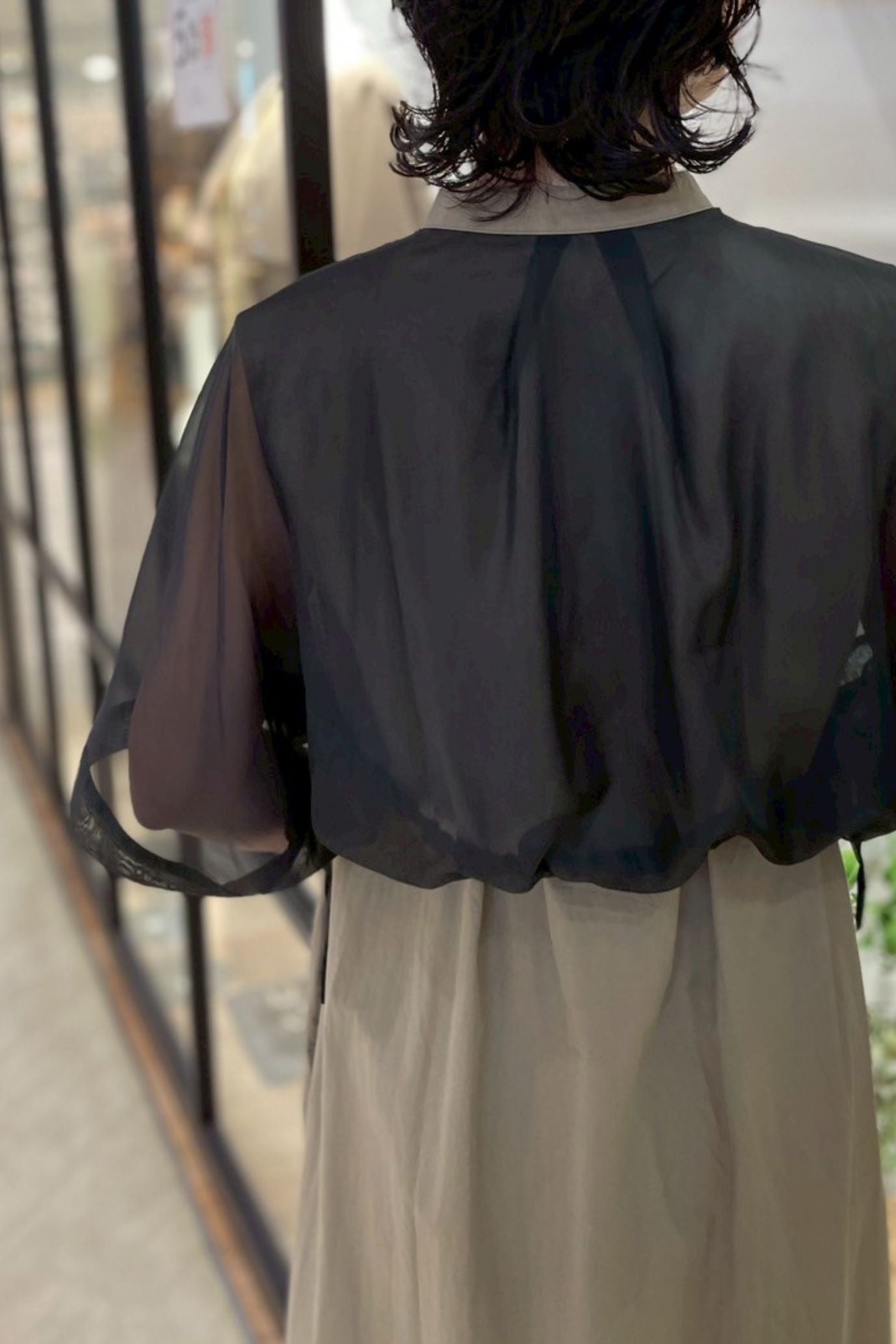 <30%OFF>シアーケープワンピース