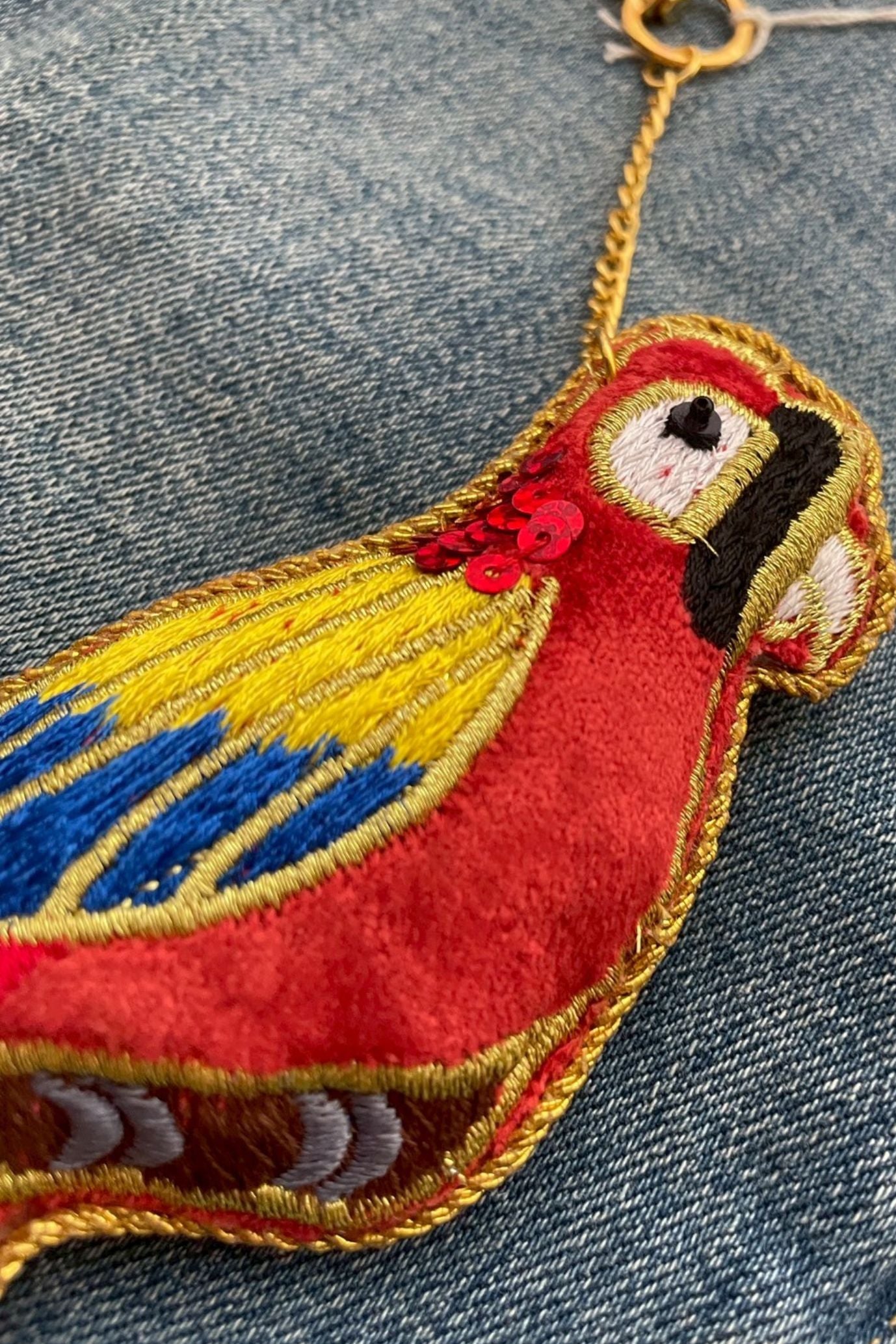 アニマル刺繍&ビーズキーホルダー