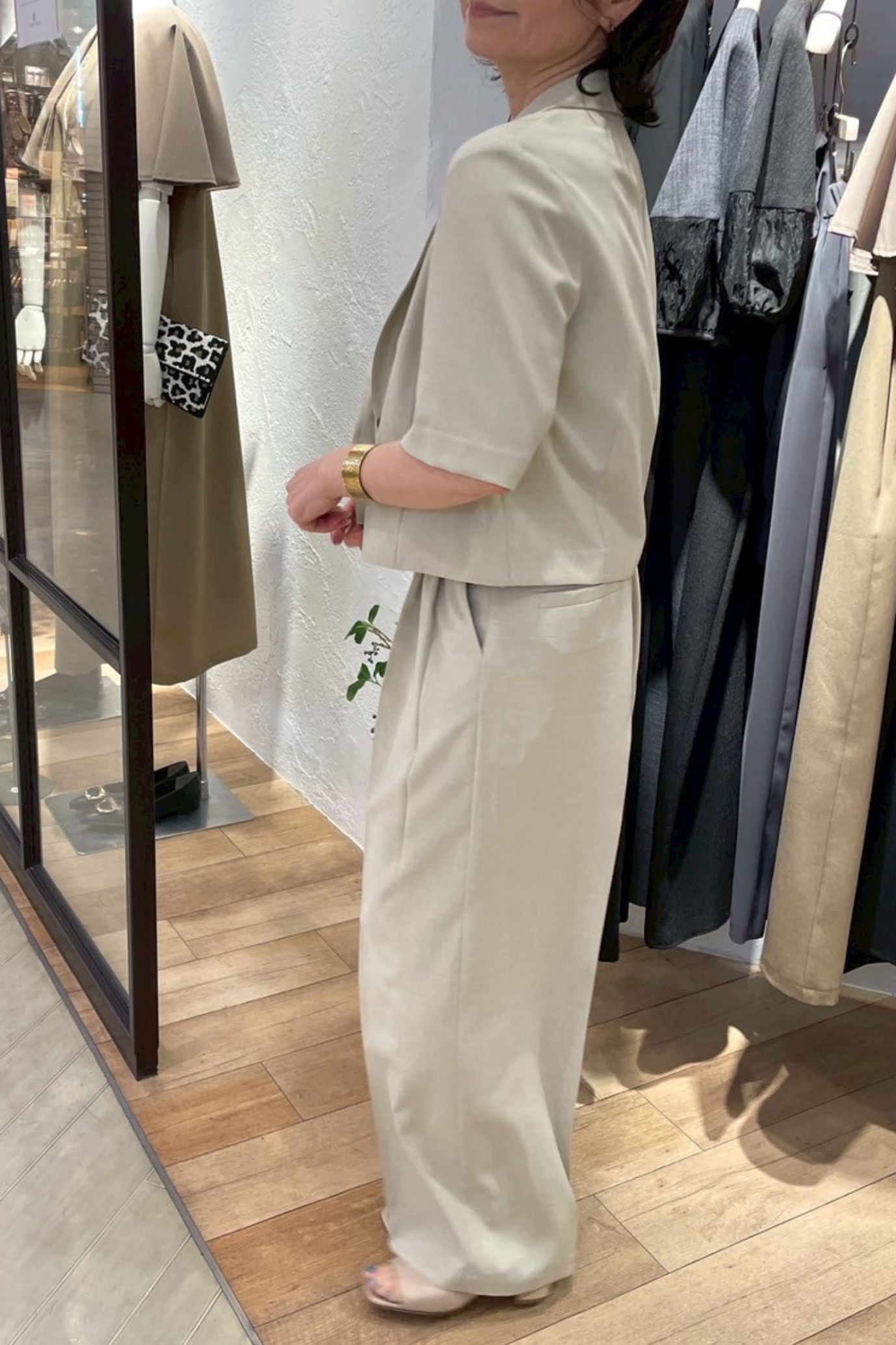 <50%OFF>シャンブレー半袖ジャケット
