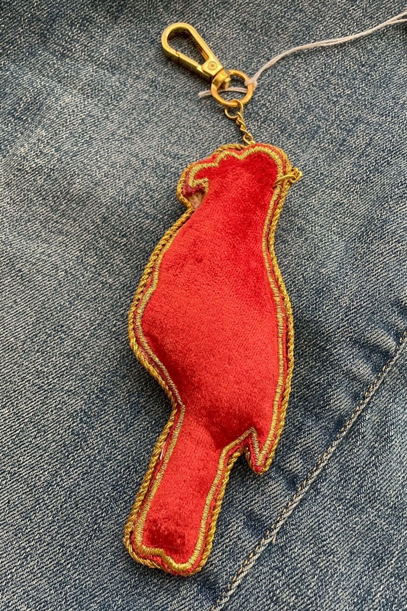 アニマル刺繍&ビーズキーホルダー