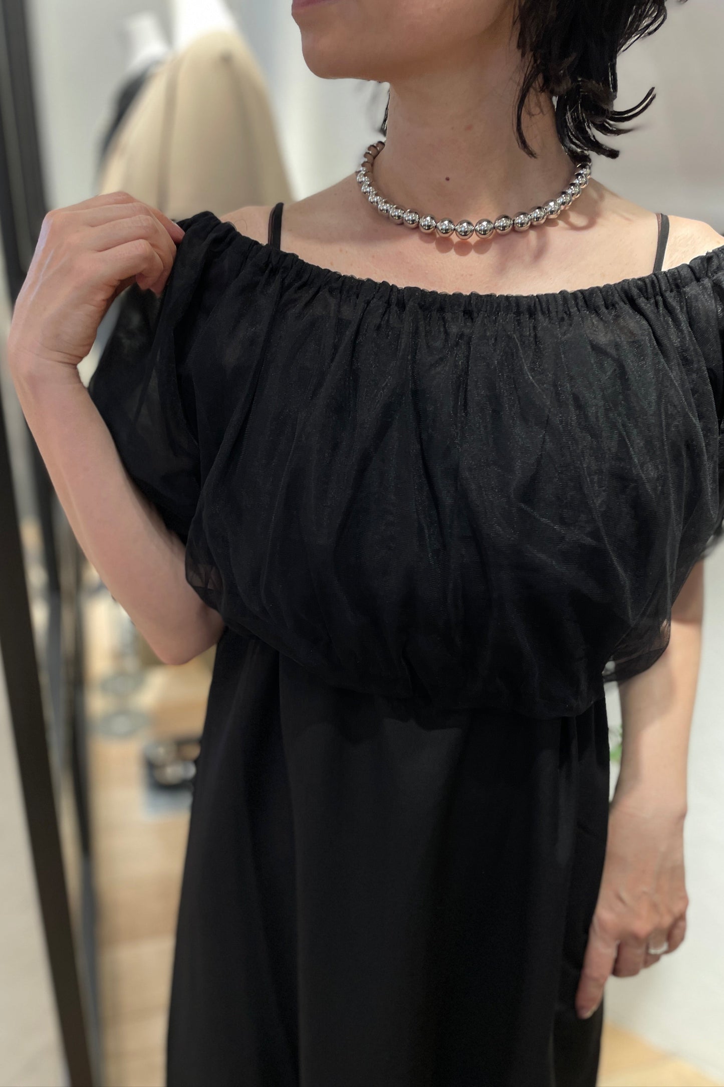 【NEW】シフォンボレロ袖付き