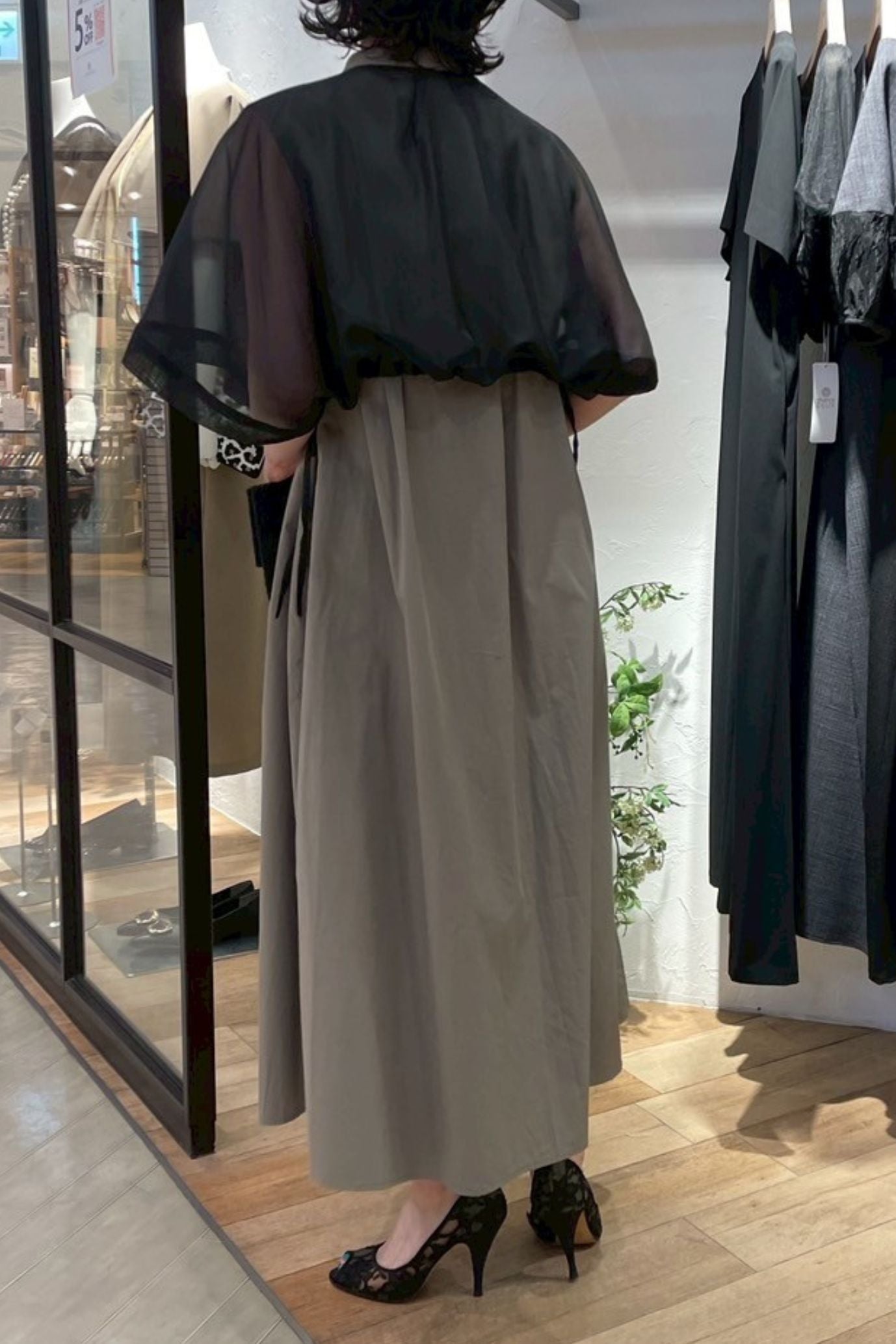 <30%OFF>シアーケープワンピース