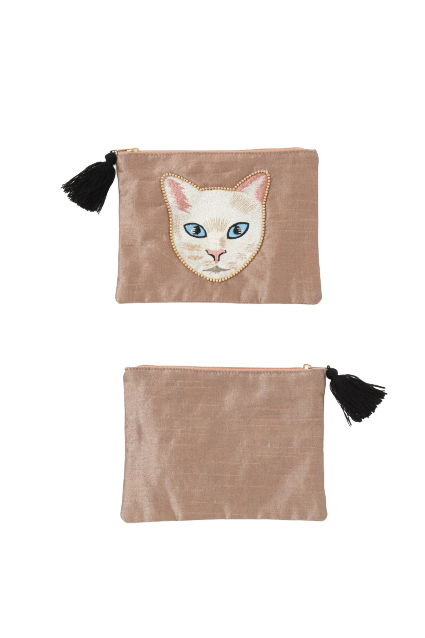 アニマル刺繍ポーチ キャット