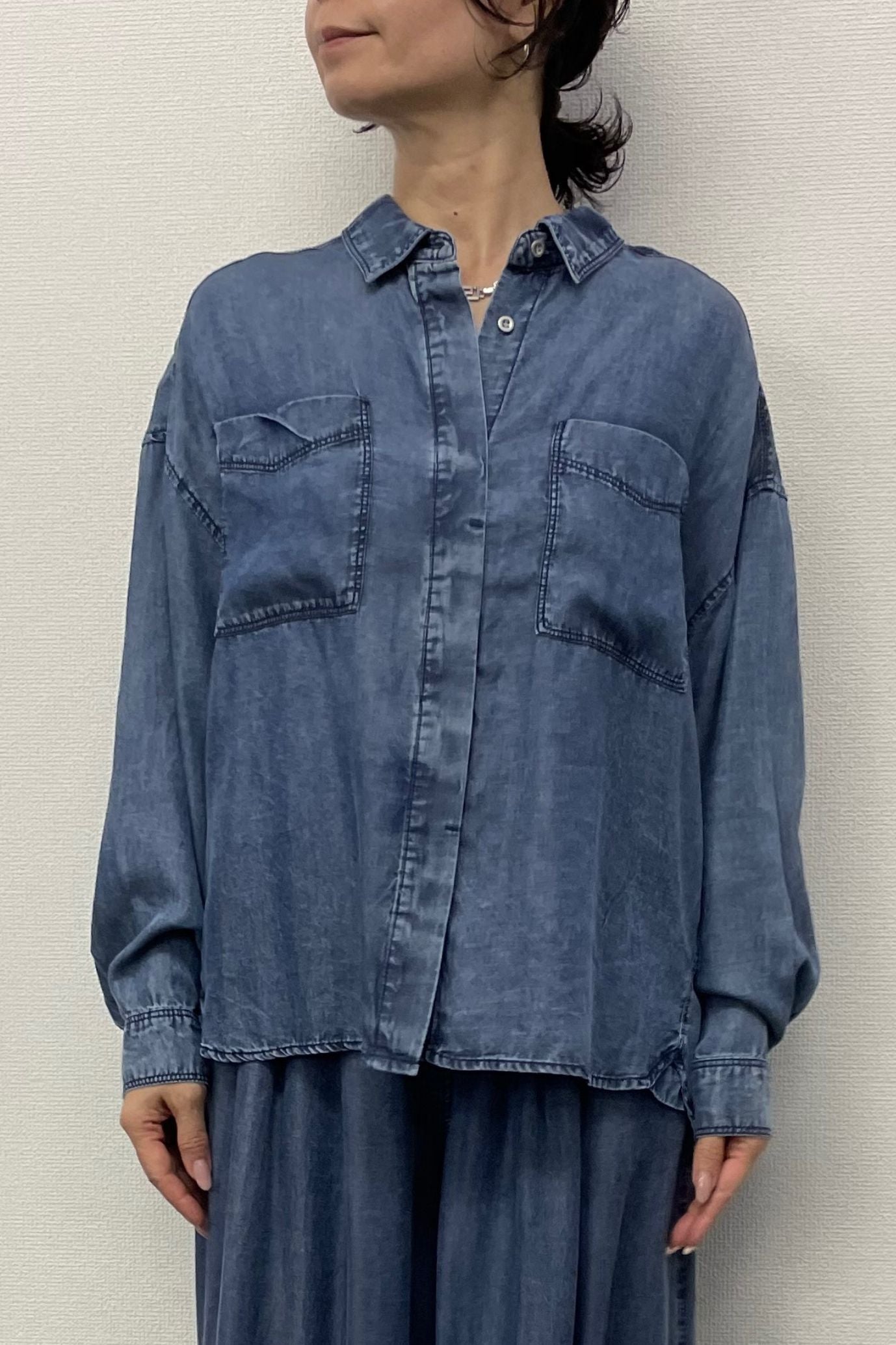 <6月上旬出荷予定>【NEW】バイオシルクデニムシャツ