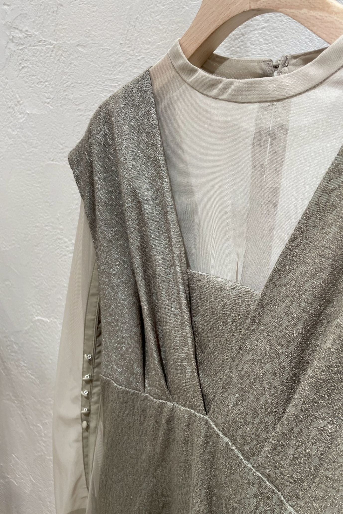 Vネックジャガードドレス<2pcs SET>