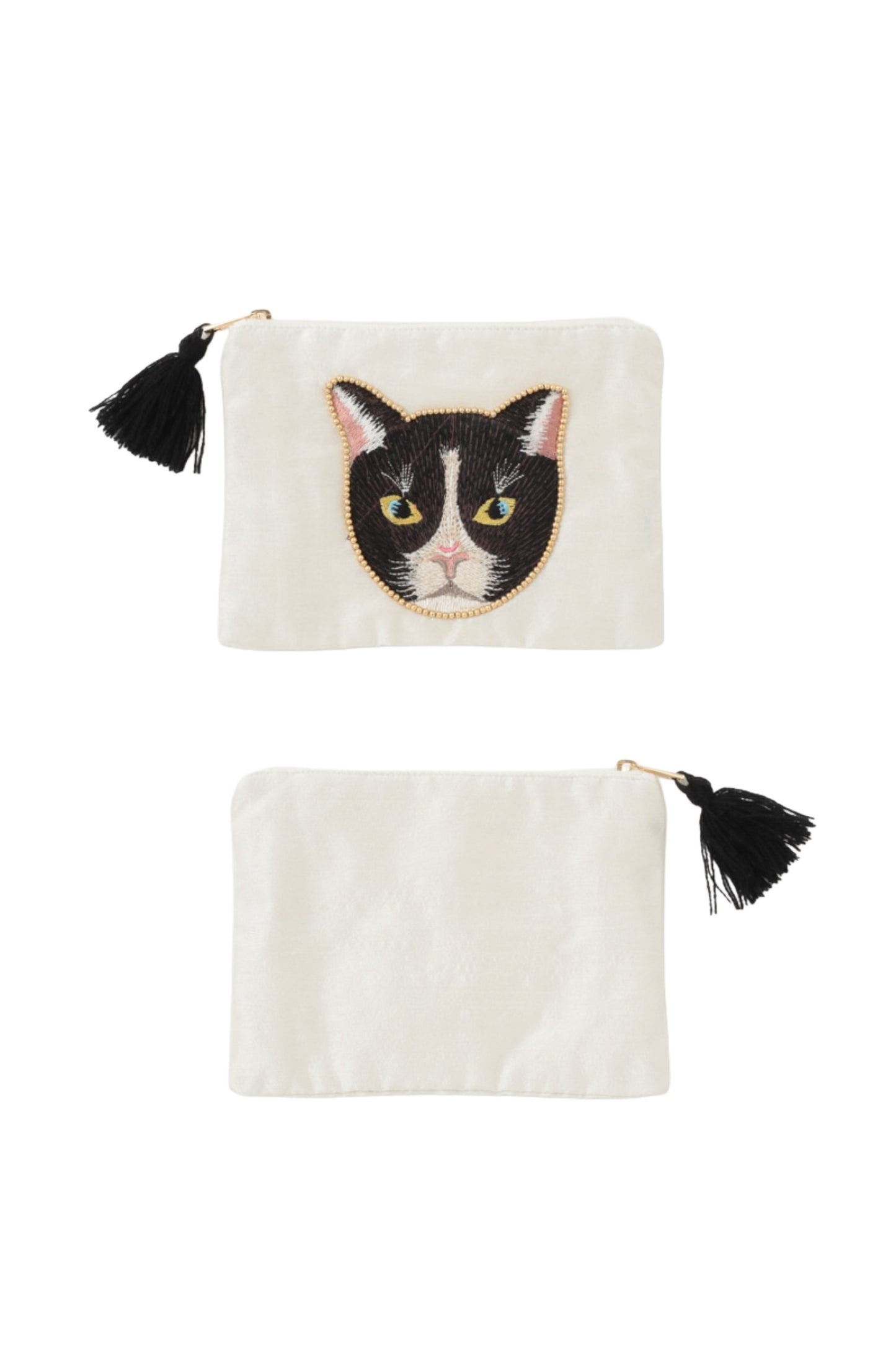 アニマル刺繍ポーチ キャット