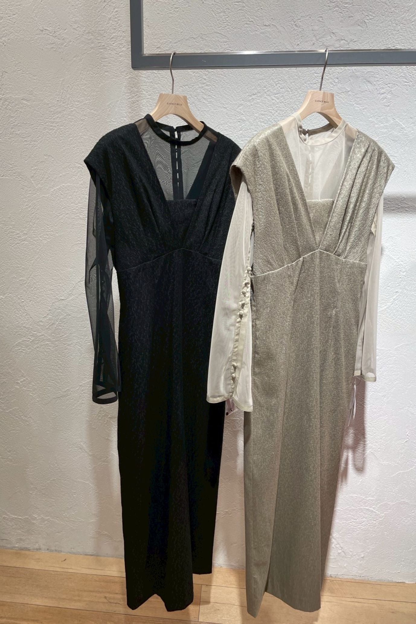 Vネックジャガードドレス<2pcs SET>