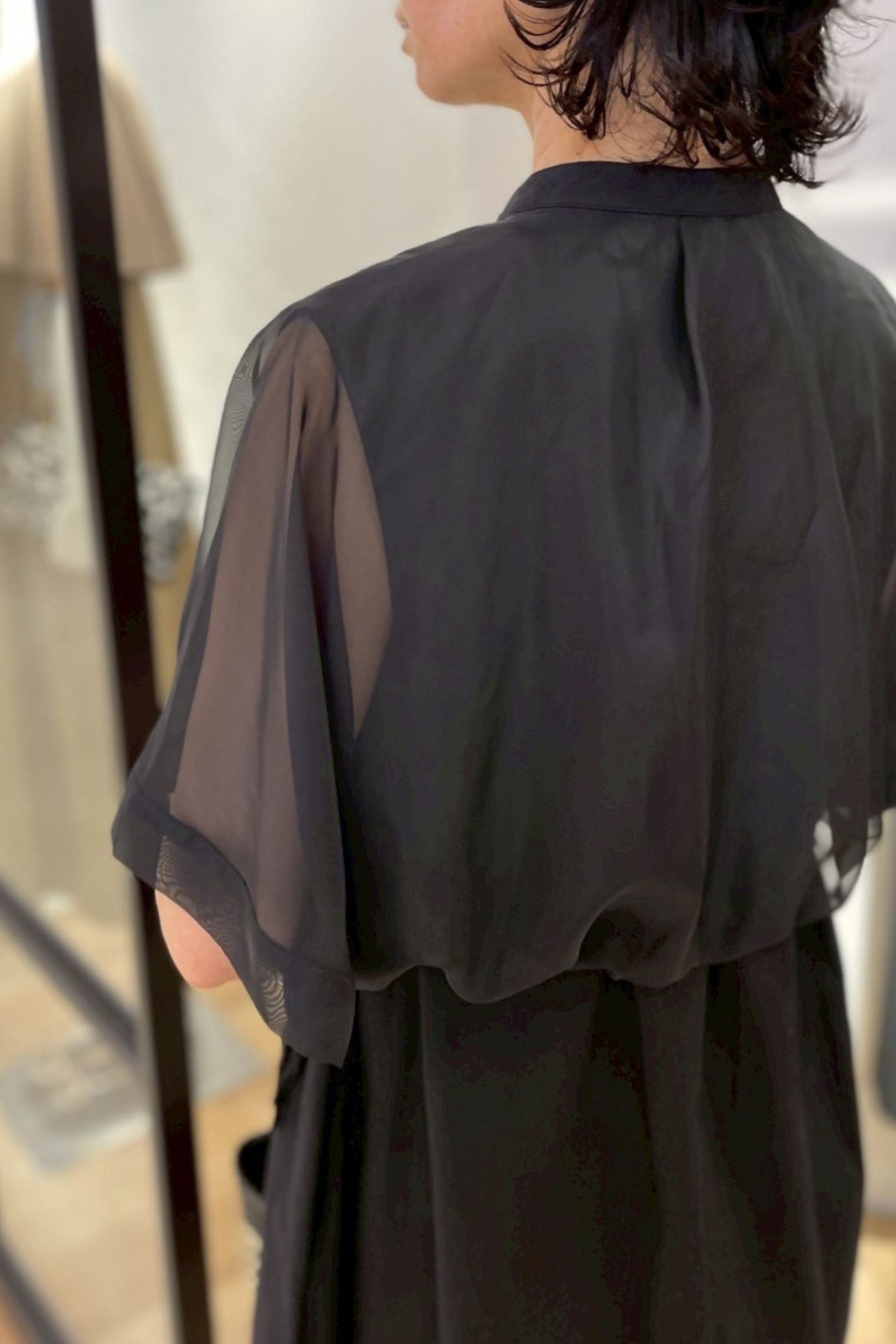<30%OFF>シアーケープワンピース