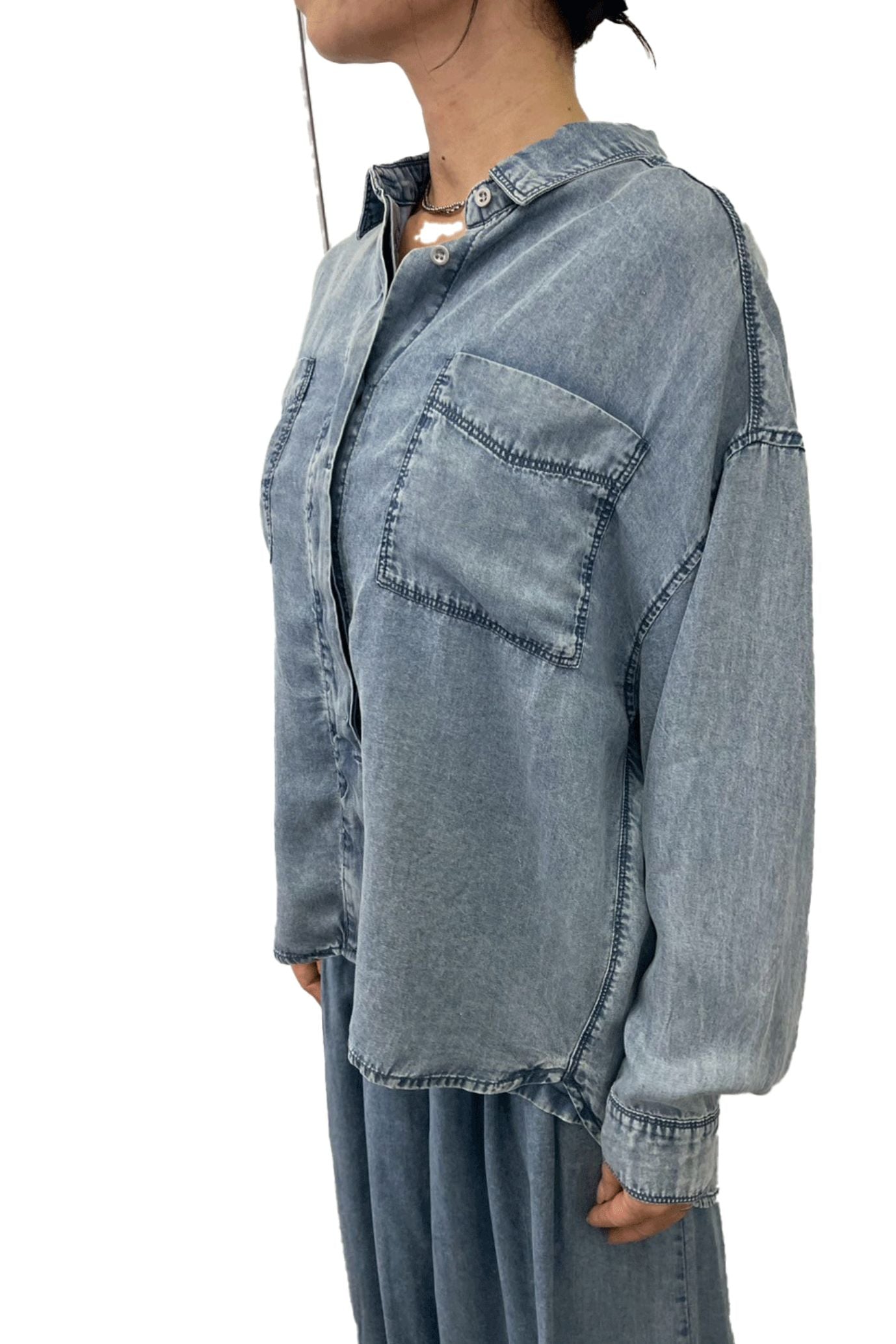 <6月上旬出荷予定>【NEW】バイオシルクデニムシャツ