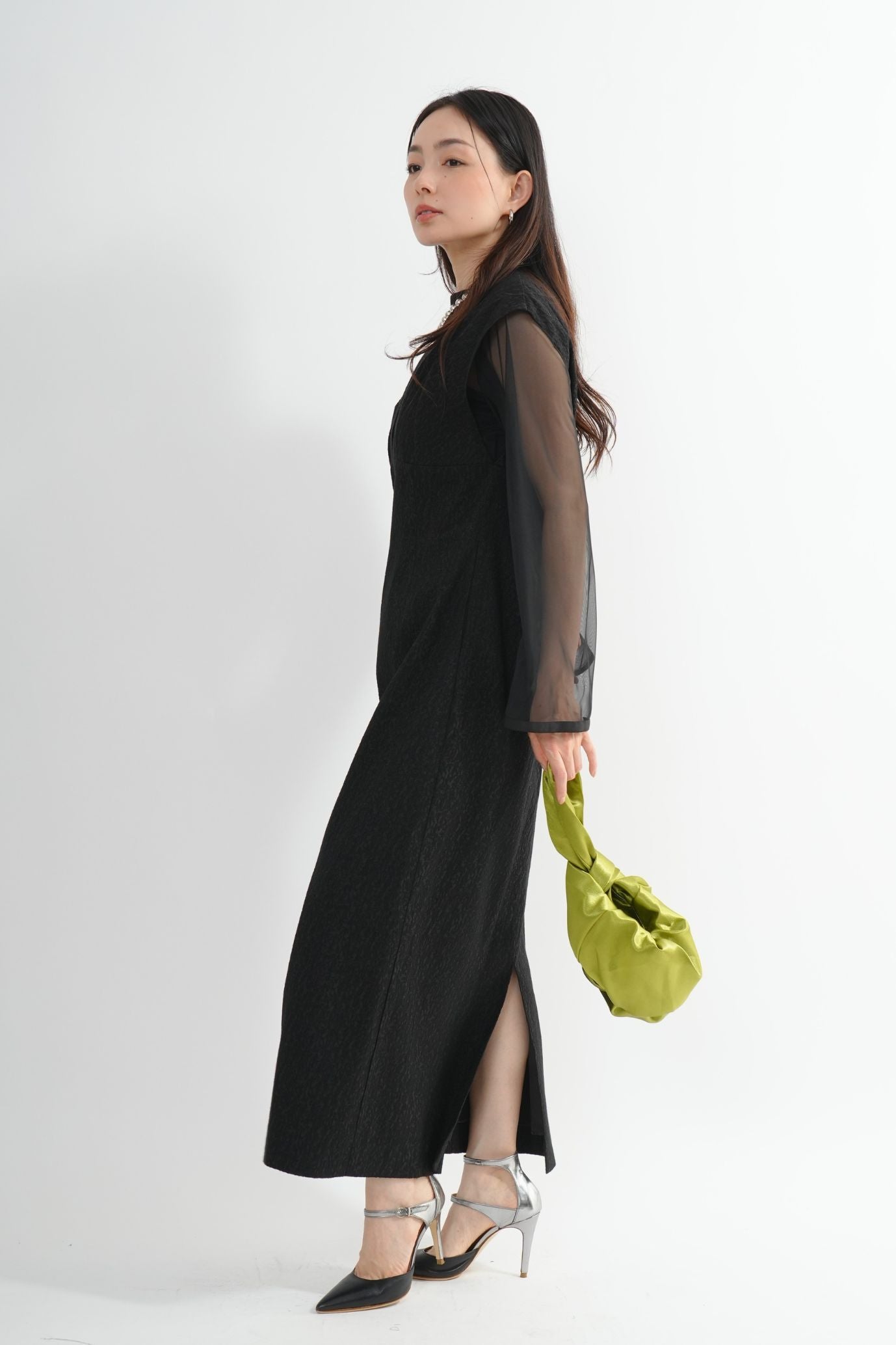 Vネックジャガードドレス<2pcs SET>