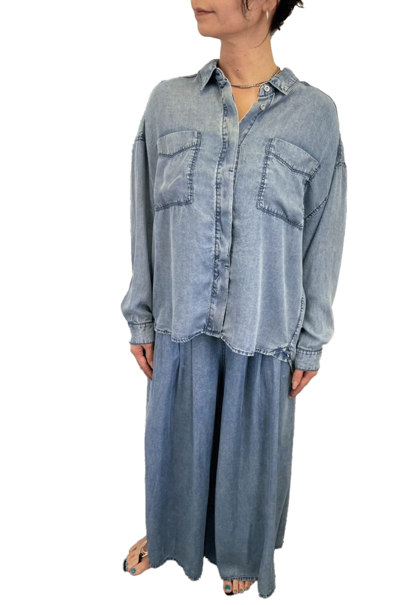 <6月上旬出荷予定>【NEW】バイオシルクデニムシャツ