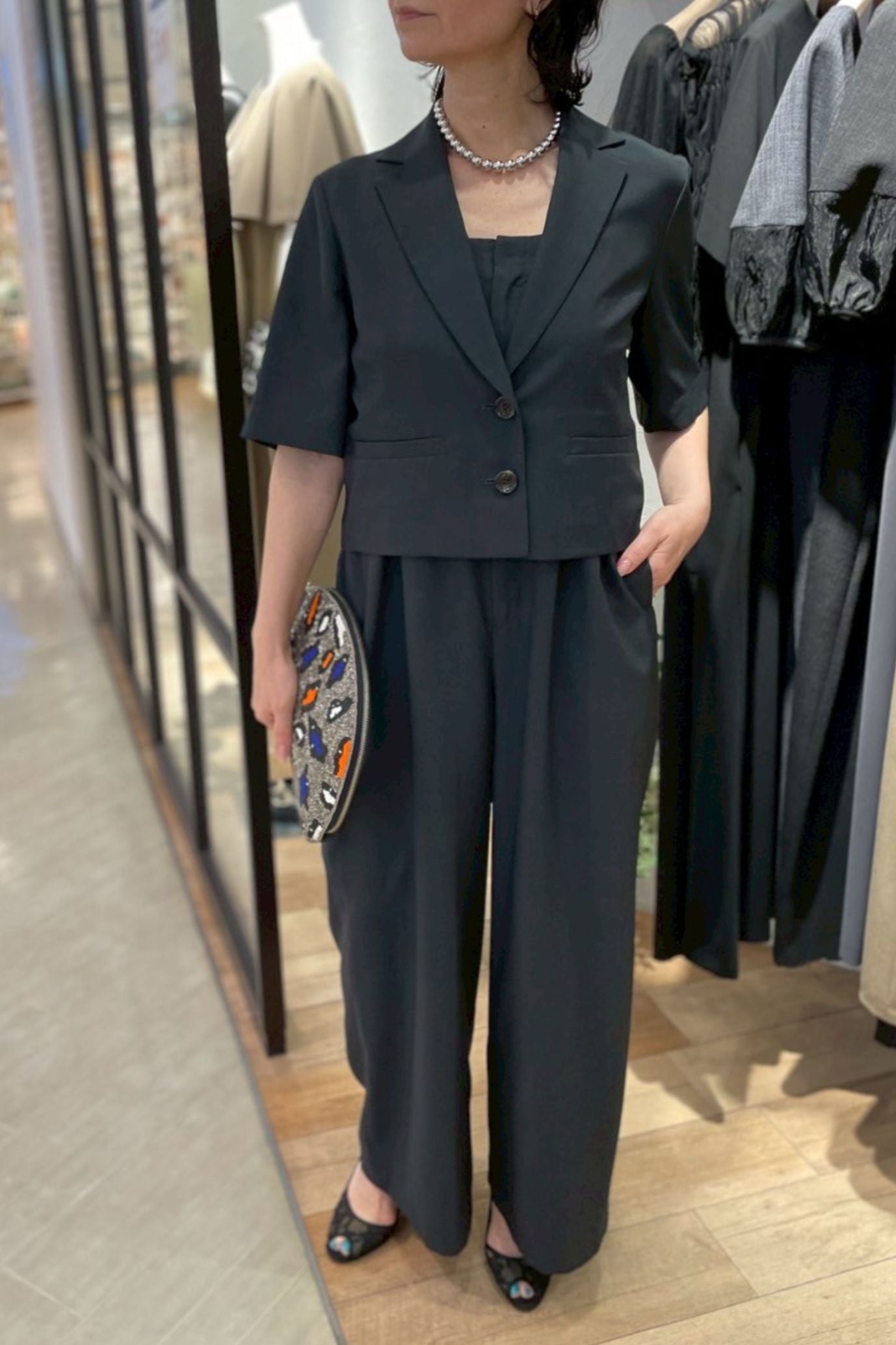 <50%OFF>シャンブレーオールインワン