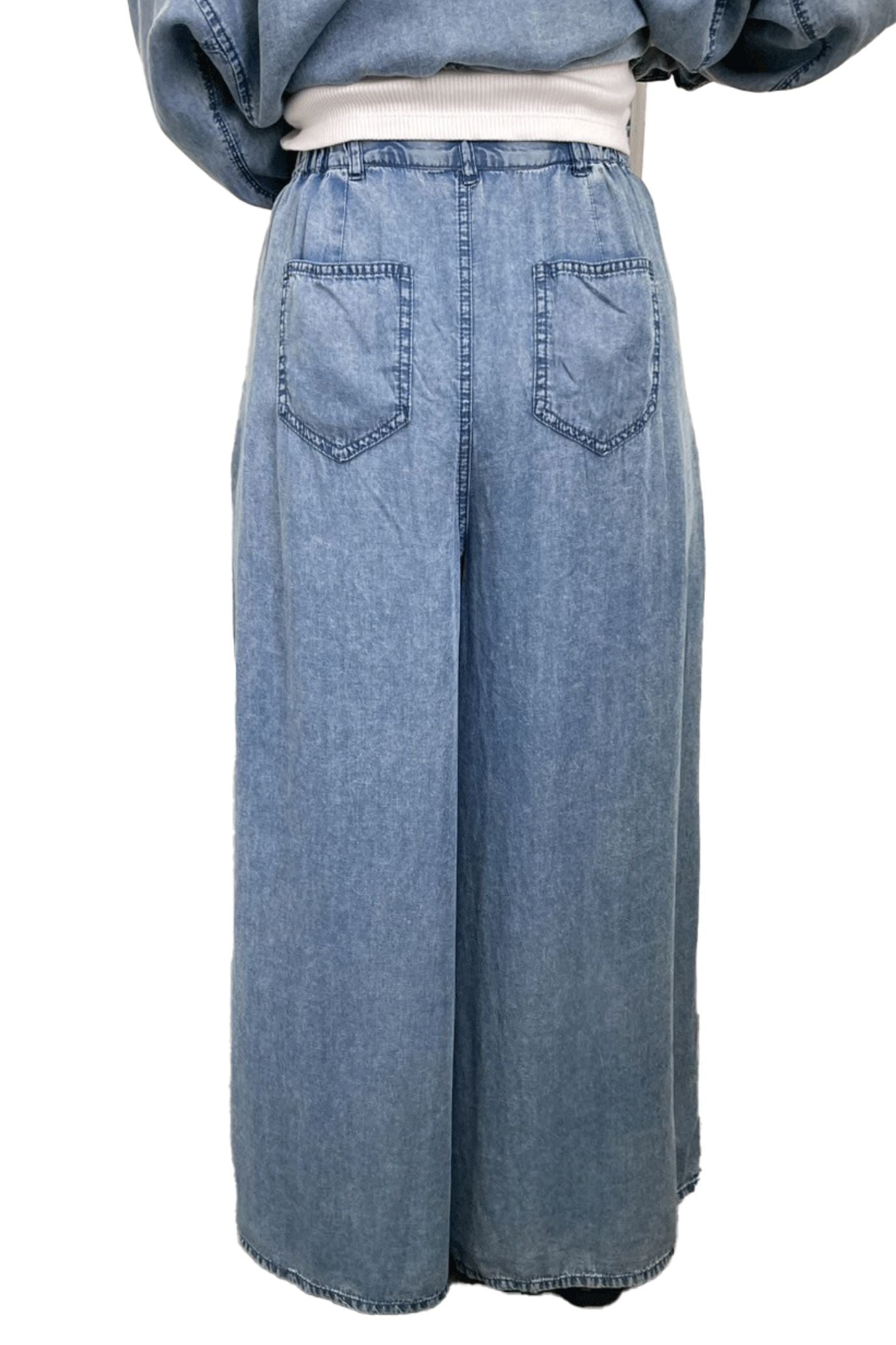 <6月上旬出荷予定>【NEW】バイオシルクデニムワイドパンツ