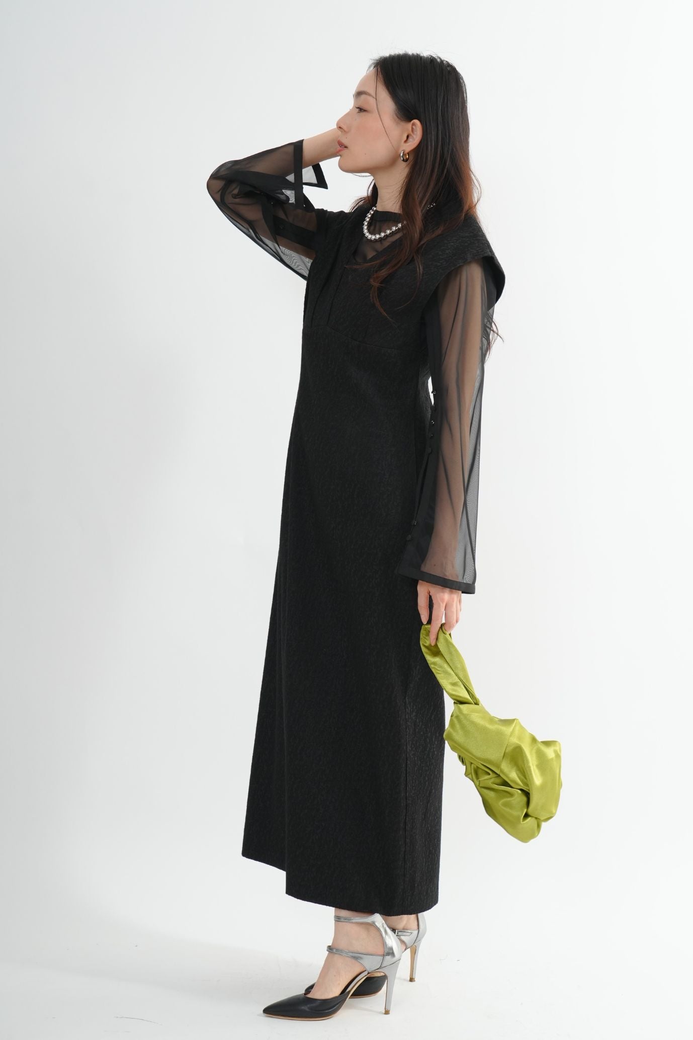 Vネックジャガードドレス<2pcs SET>