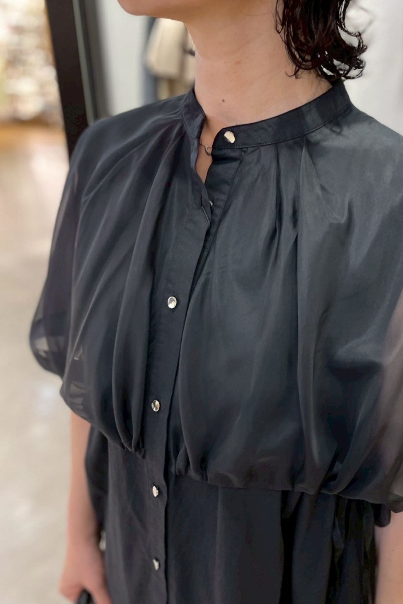 <30%OFF>シアーケープワンピース