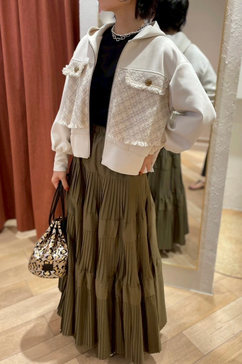 ツイードコンビパーカー