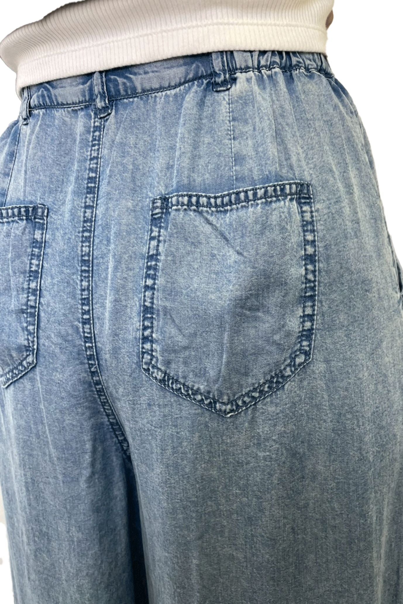 <6月上旬出荷予定>【NEW】バイオシルクデニムワイドパンツ