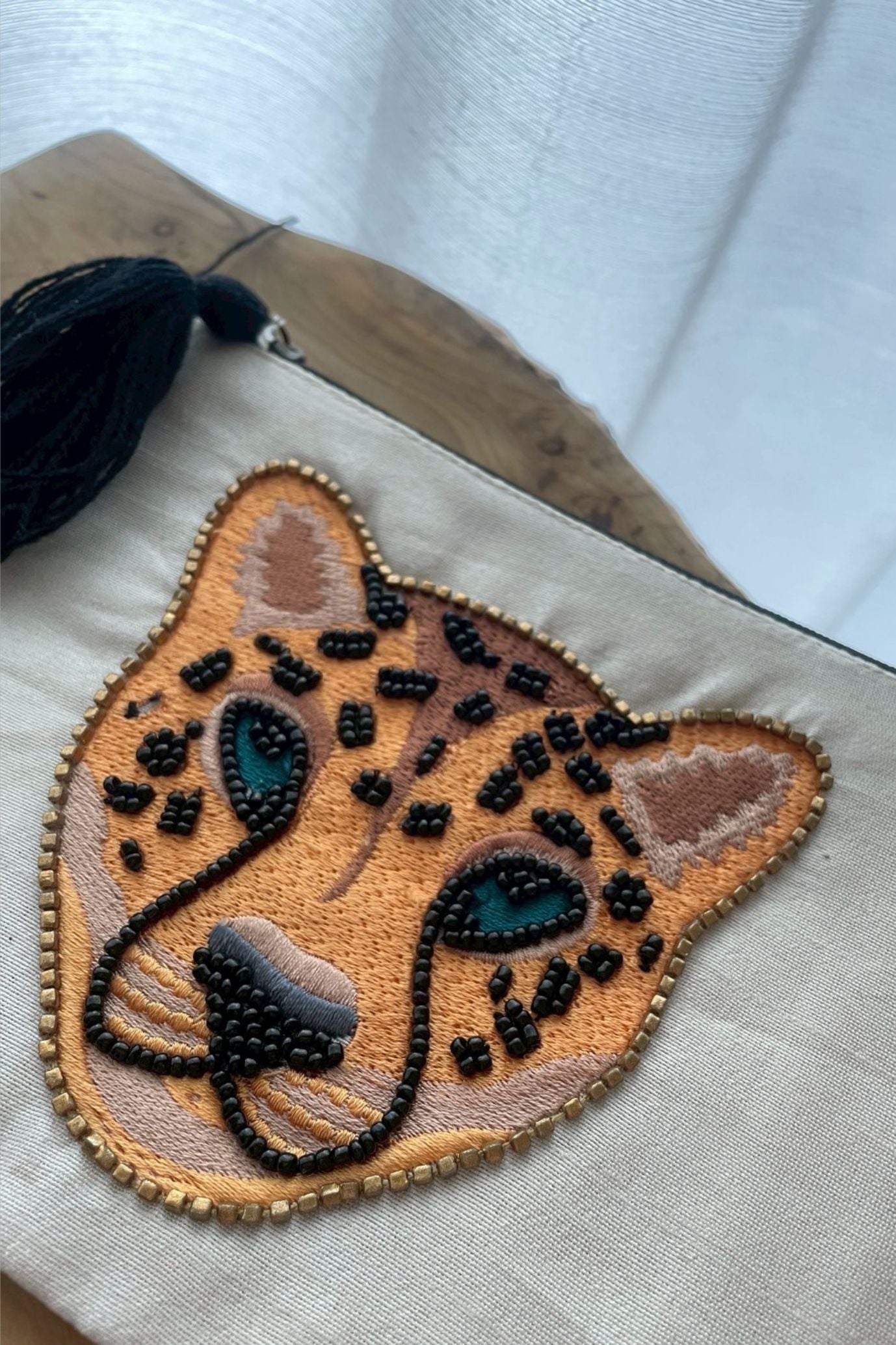 アニマル刺繍ポーチ キャット