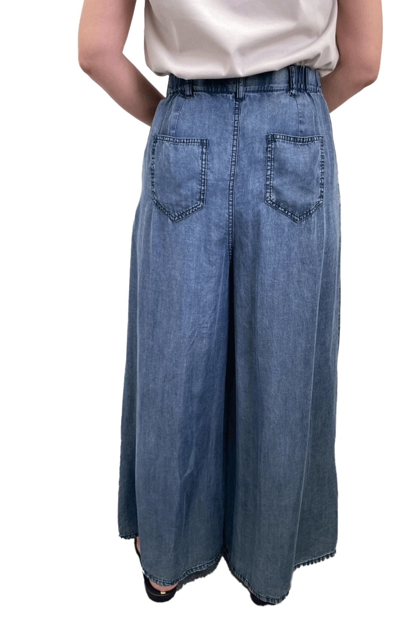 <6月上旬出荷予定>【NEW】バイオシルクデニムワイドパンツ