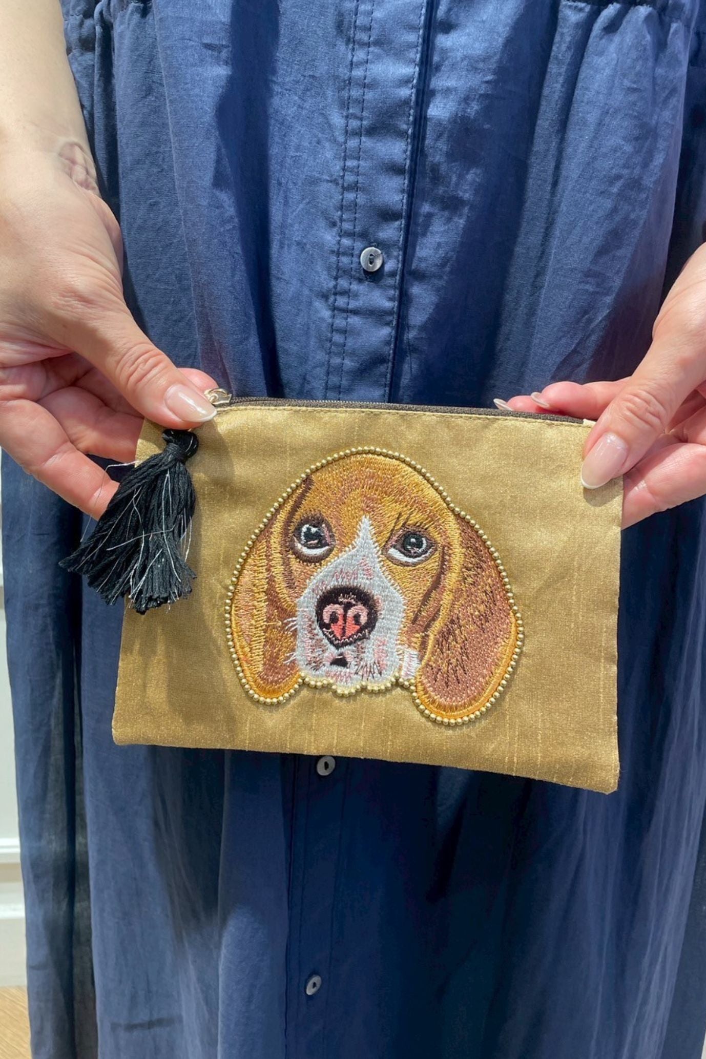 アニマル刺繍ポーチ ドッグ