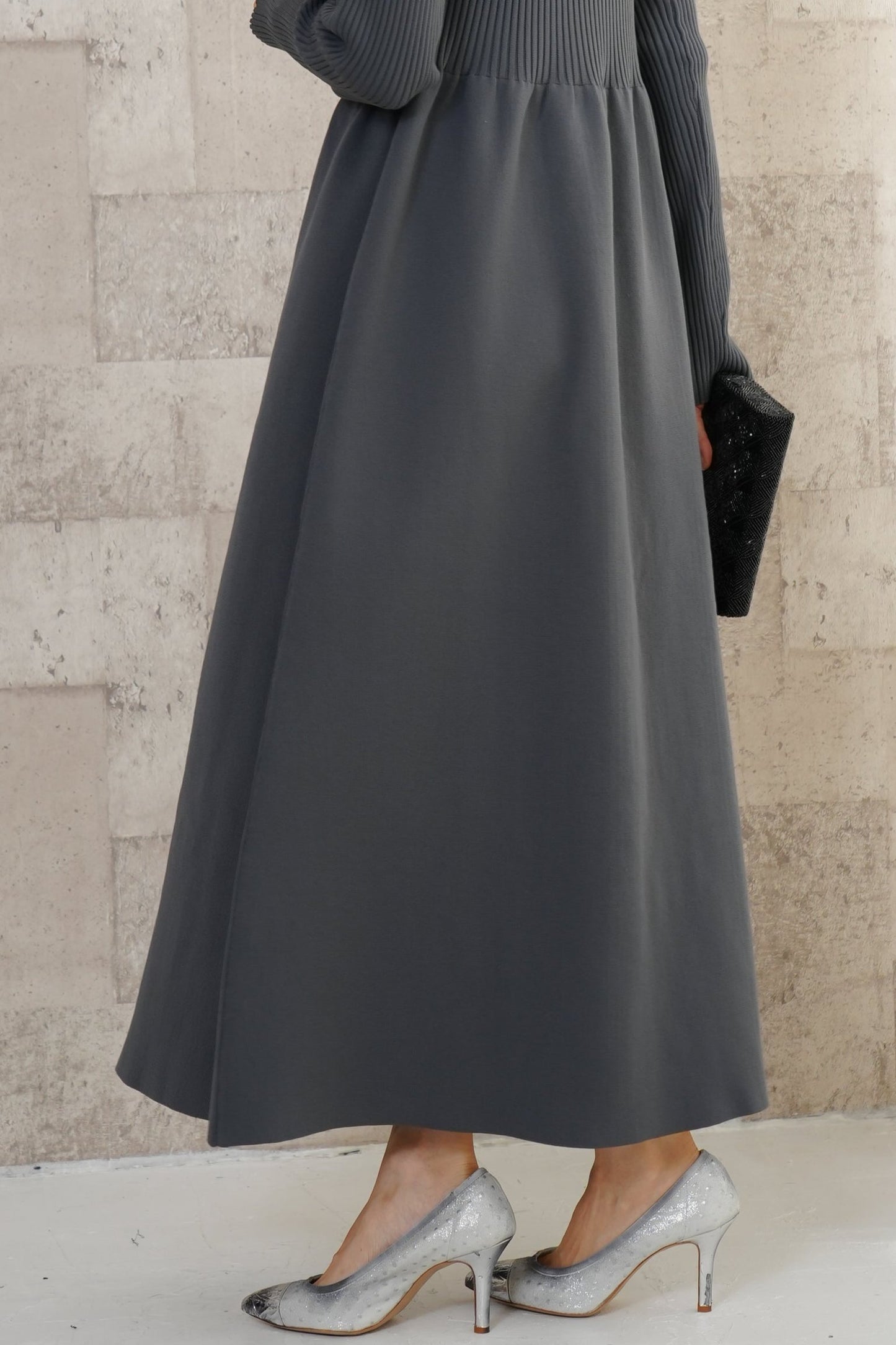 <20%OFF>リブニットワンピース