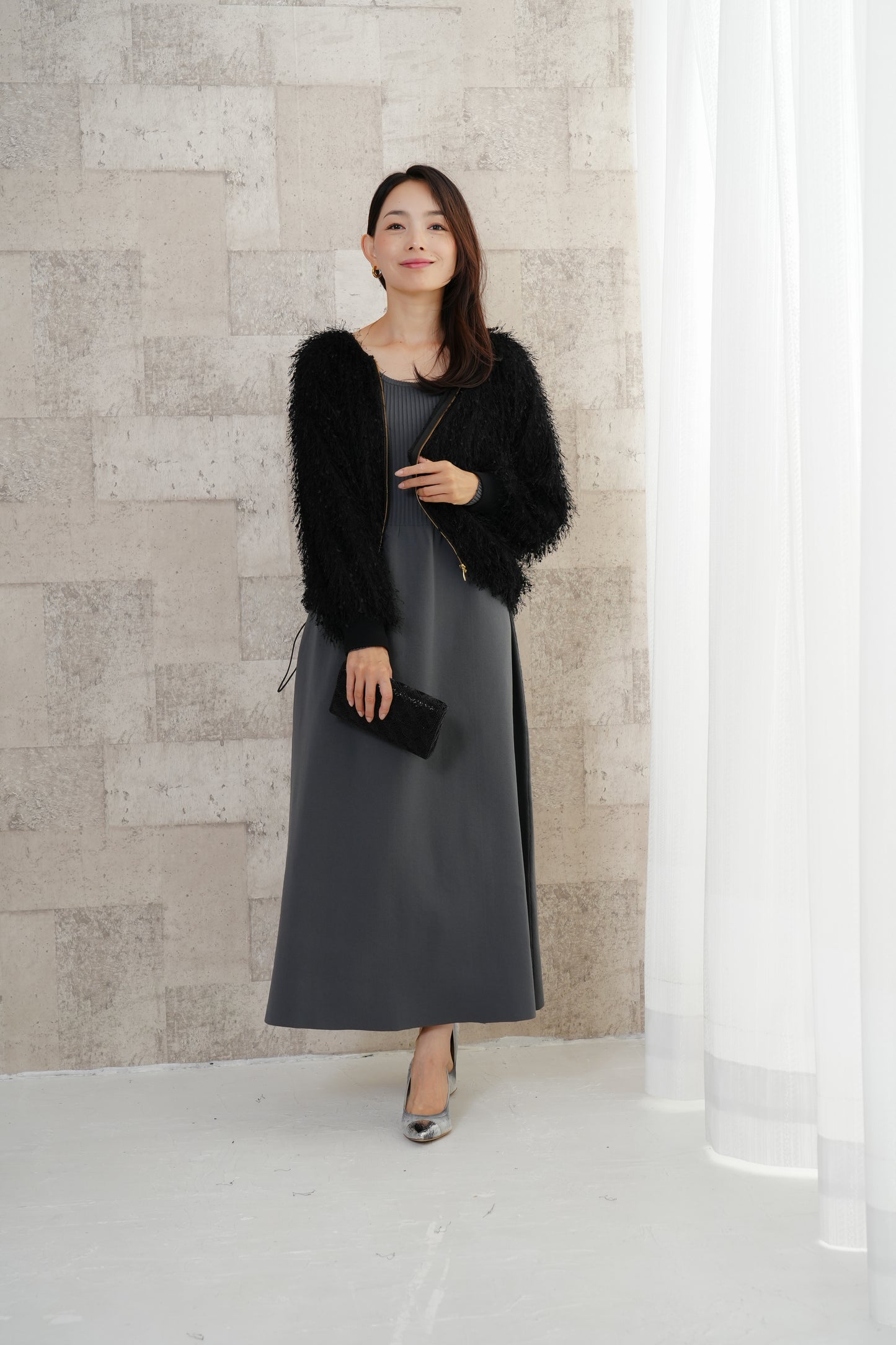 <20%OFF>リブニットワンピース