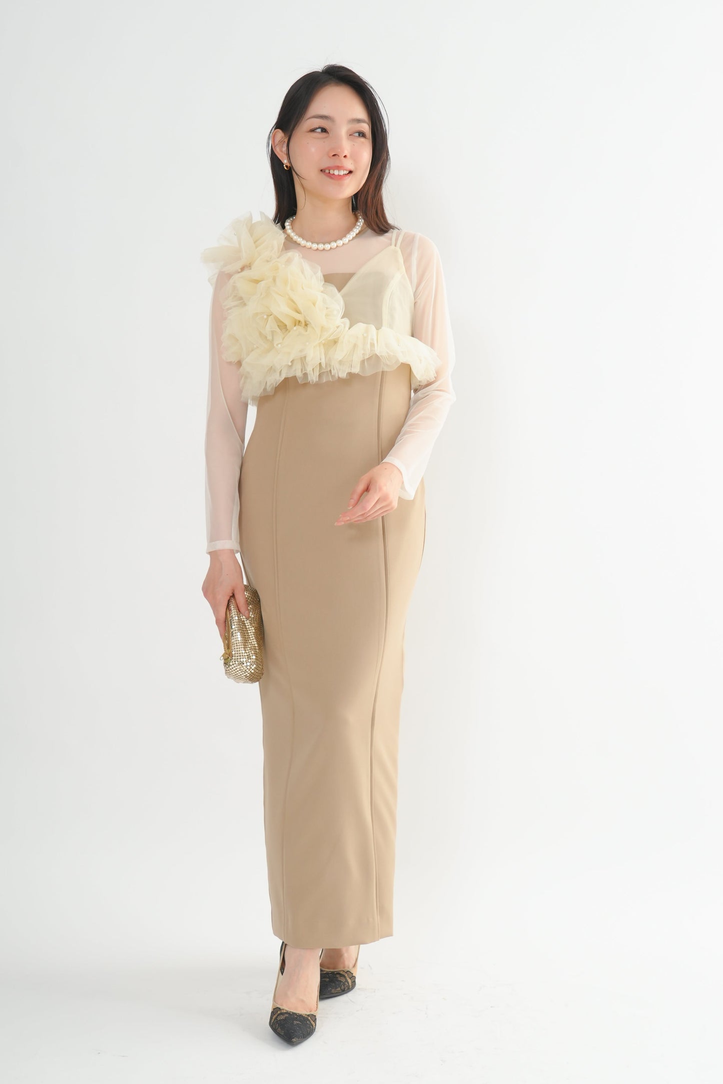 チュールビスチェドレス<2pcs SET>