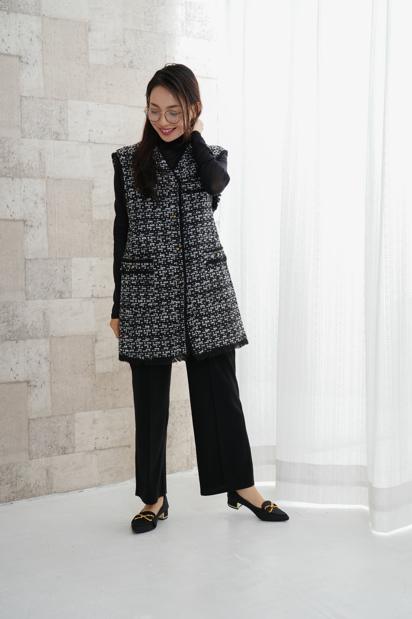 <30%OFF>ツイードジレベスト