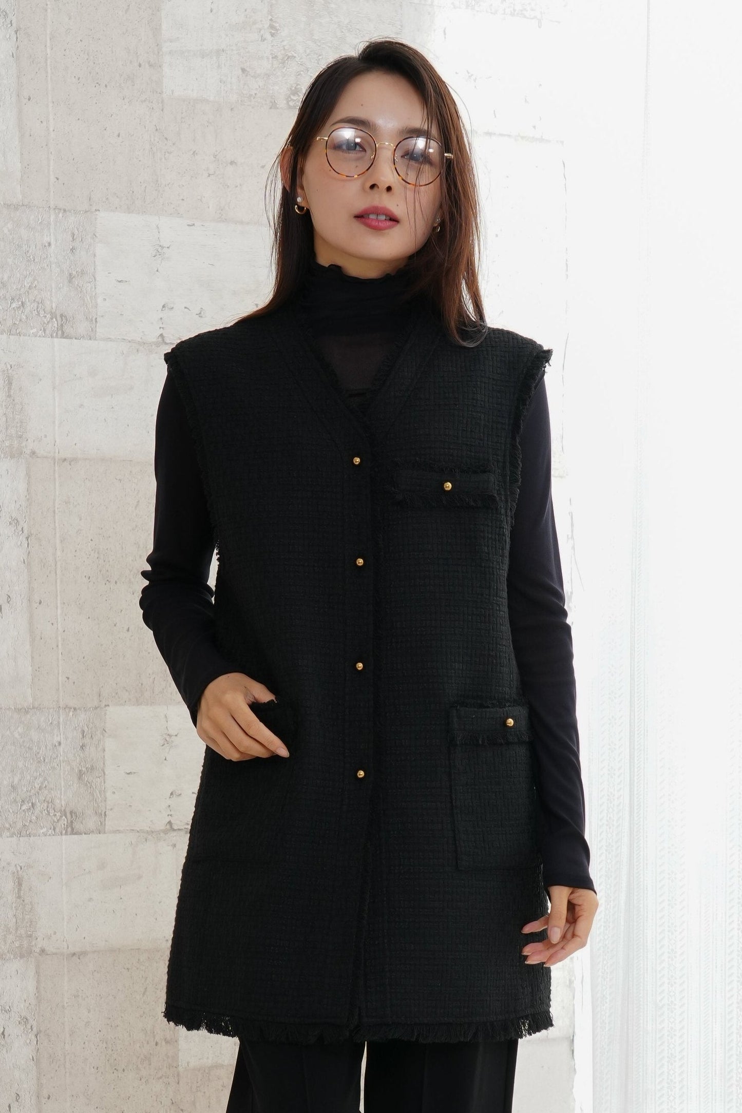 <30%OFF>ツイードジレベスト