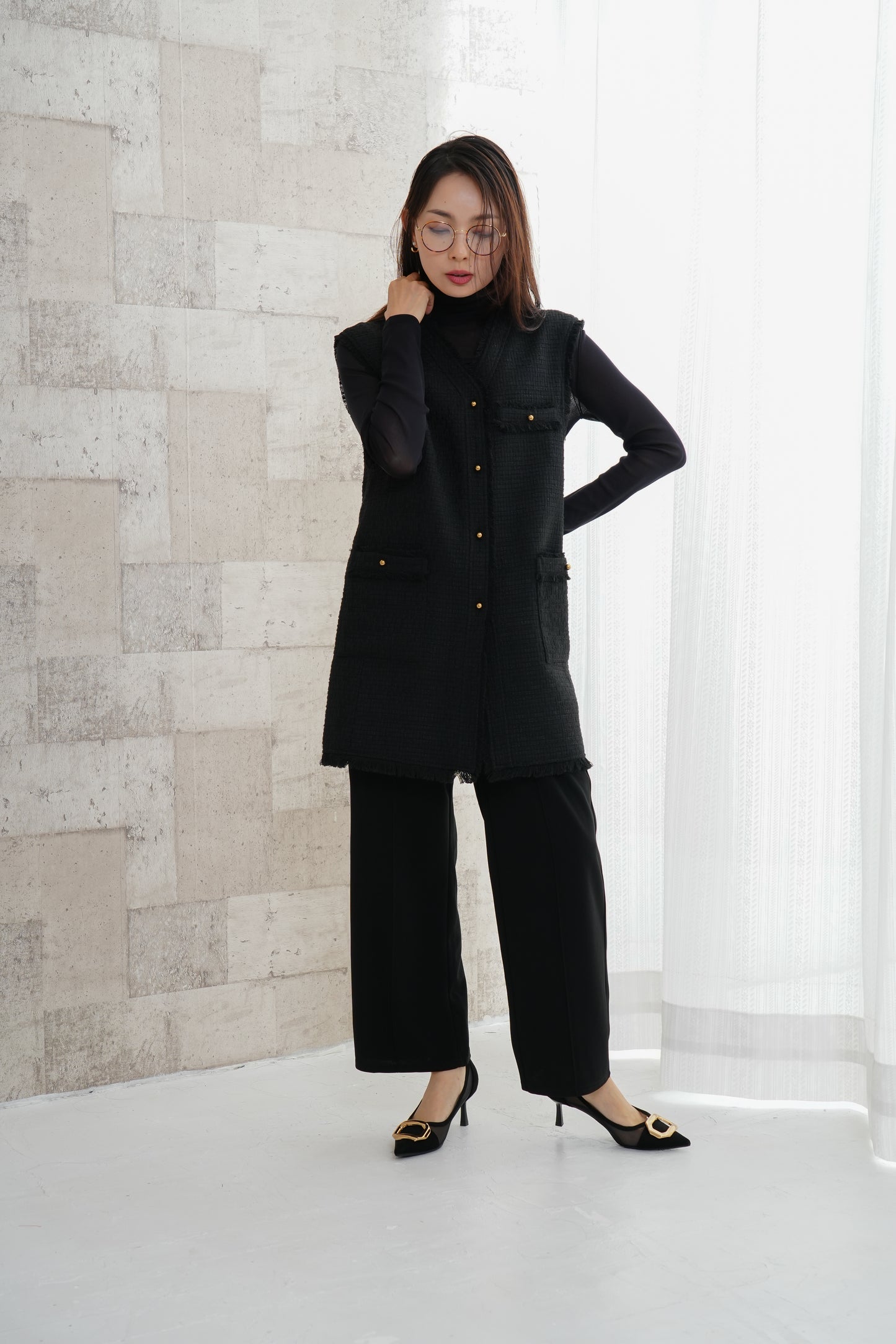 <30%OFF>ツイードジレベスト