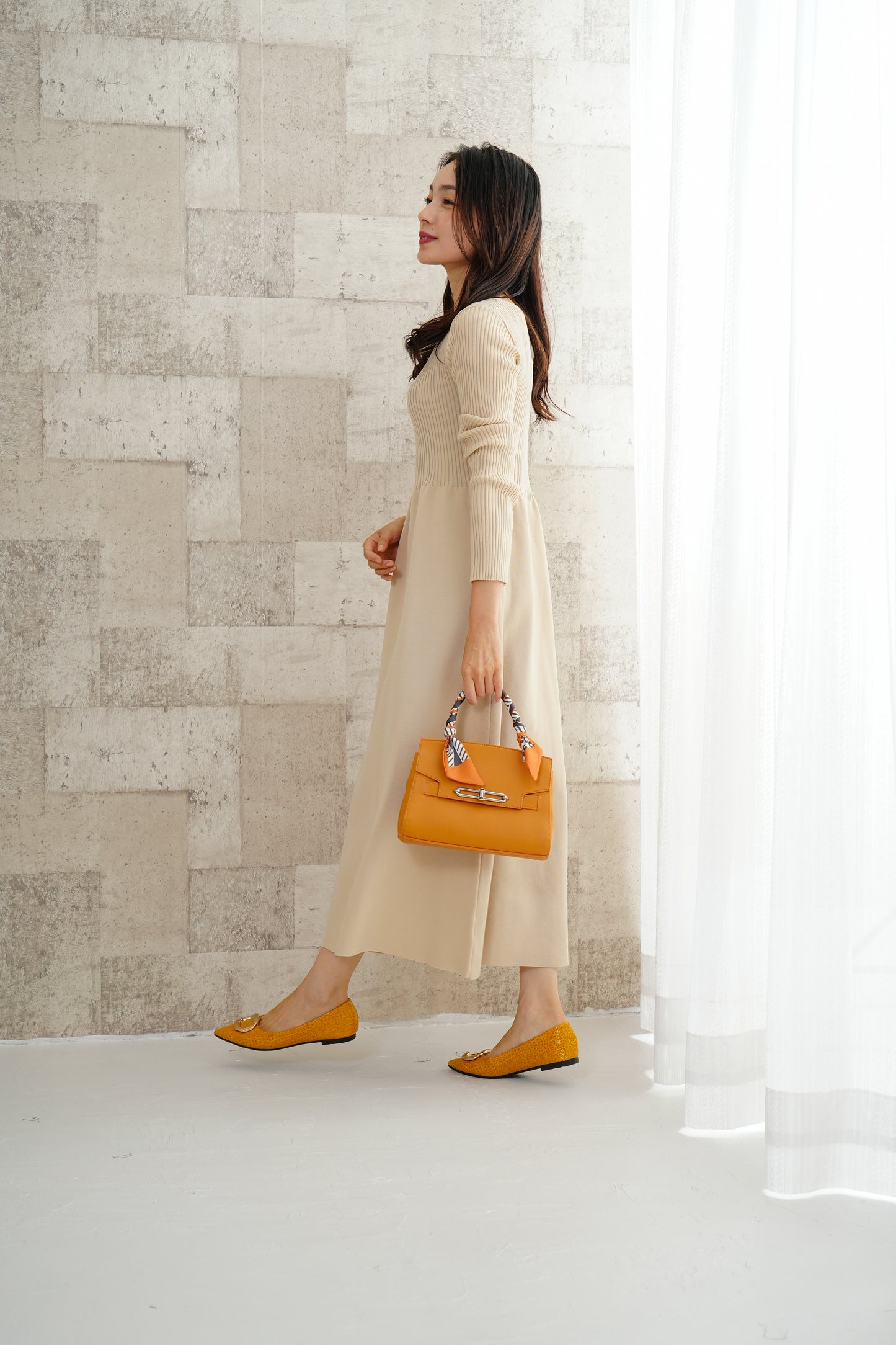 <20%OFF>リブニットワンピース