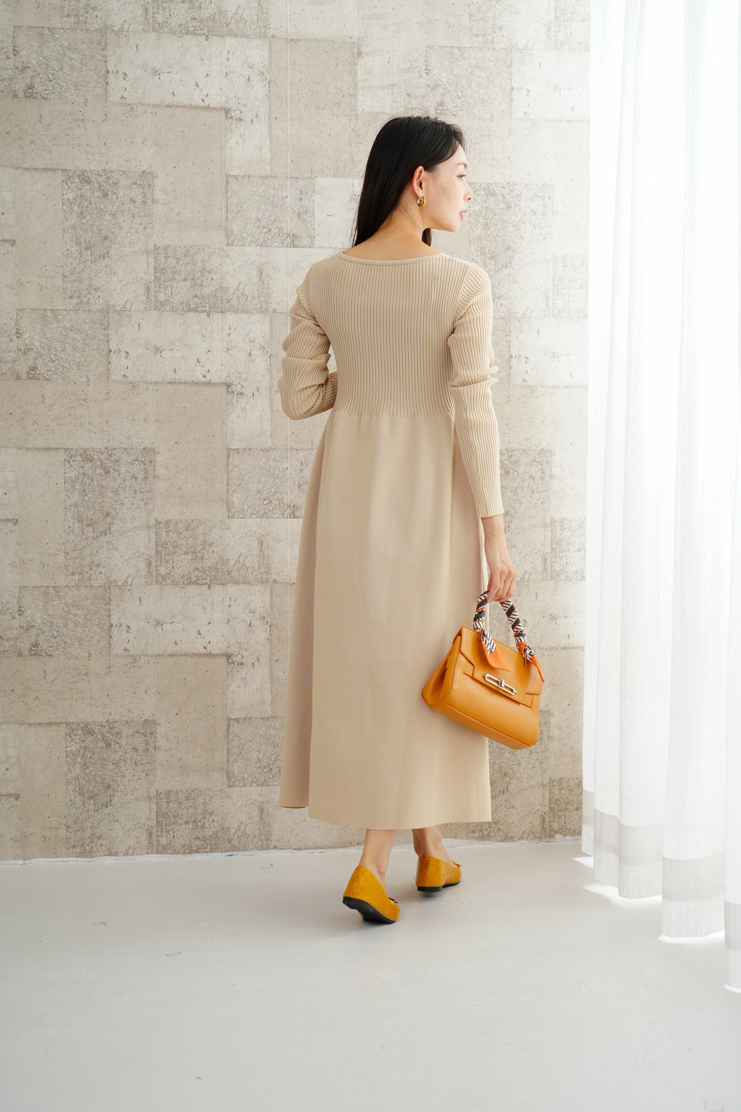 <20%OFF>リブニットワンピース