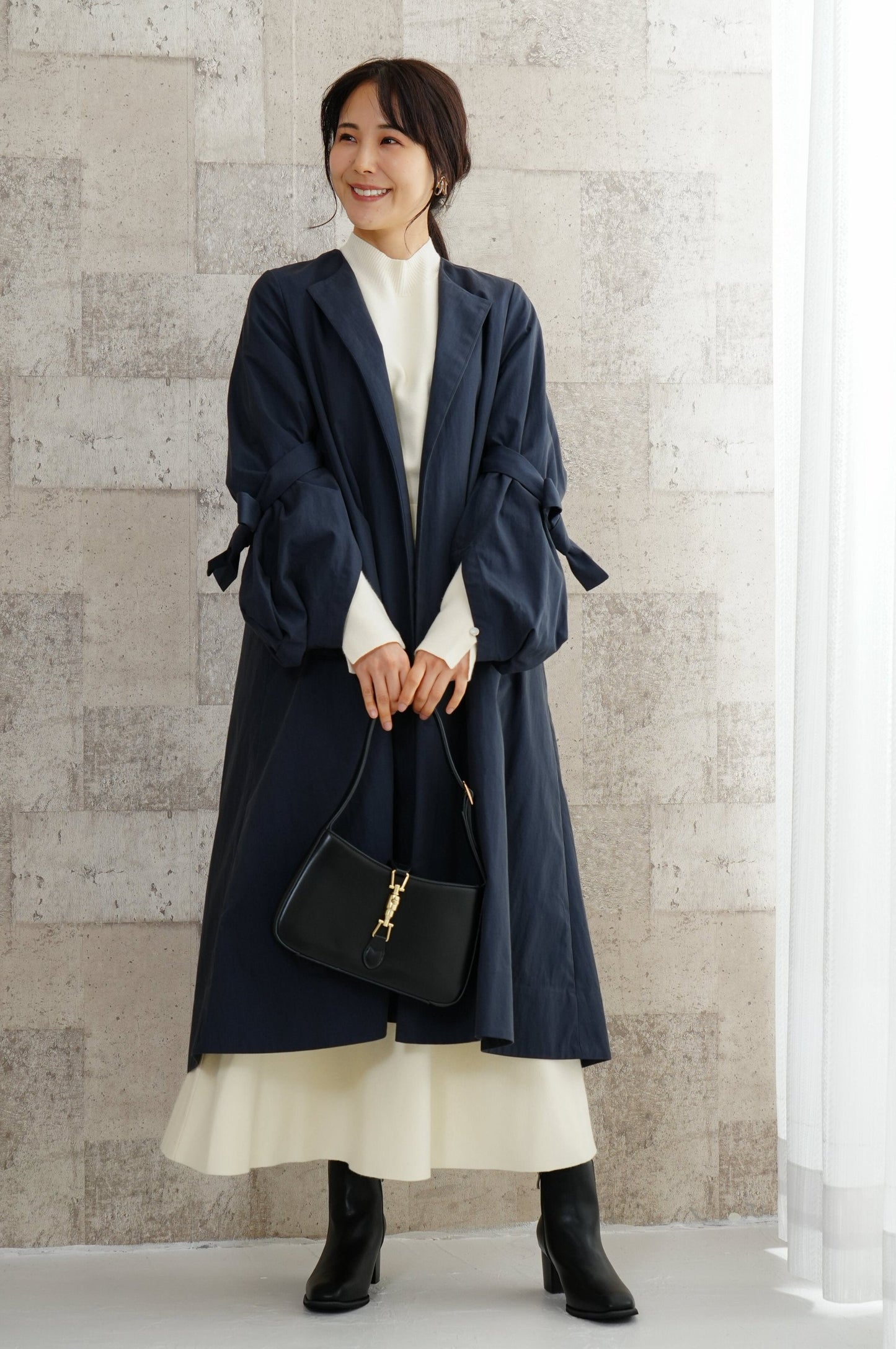 パフィ袖リボンコート