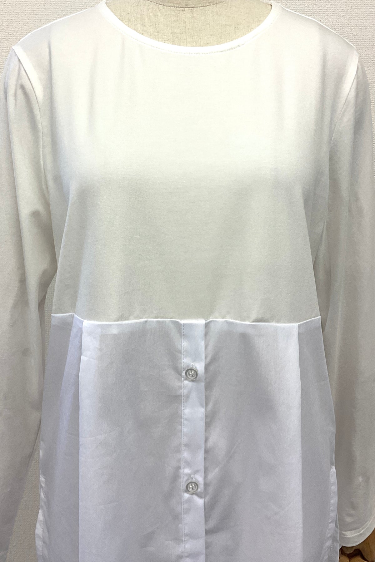 布帛切り替えロングTシャツ