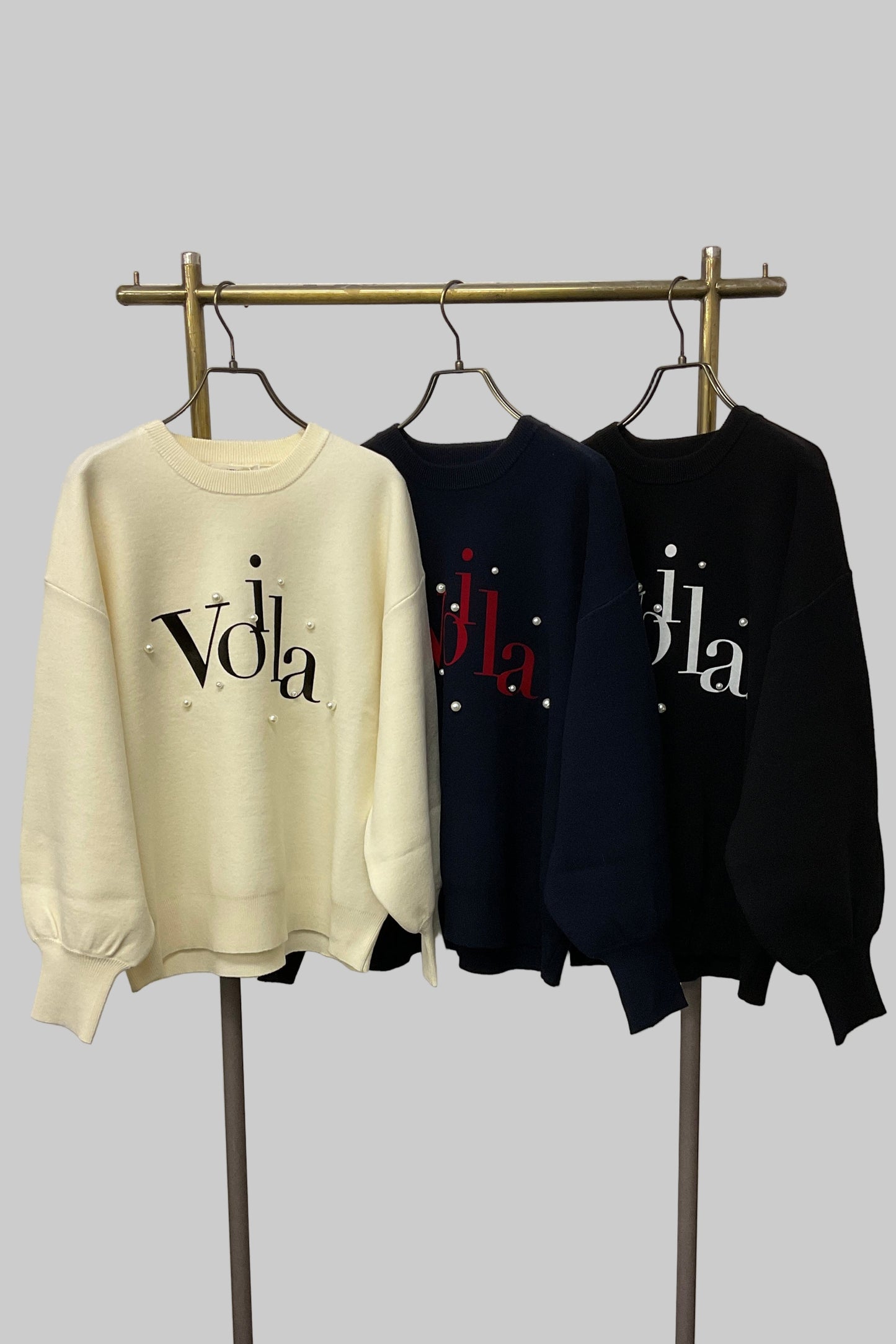 〈30%OFF〉パール+ロゴニット