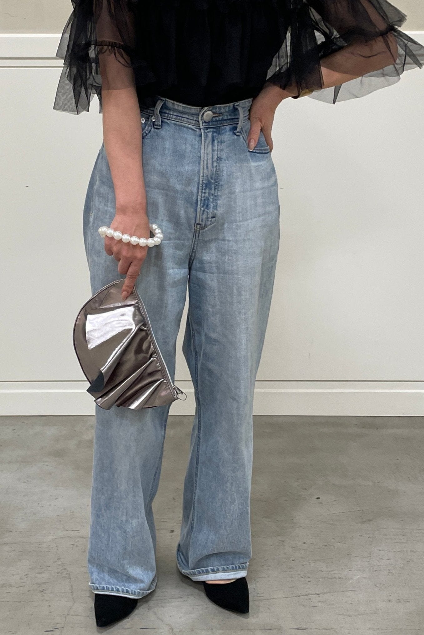 <20%OFF>パールハンドルクラッチバッグ