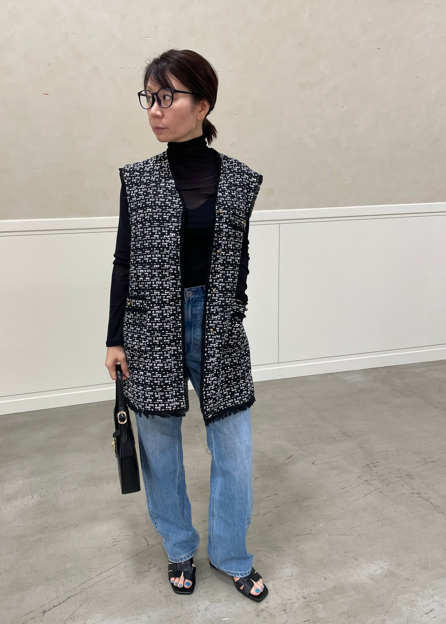 <30%OFF>ツイードジレベスト