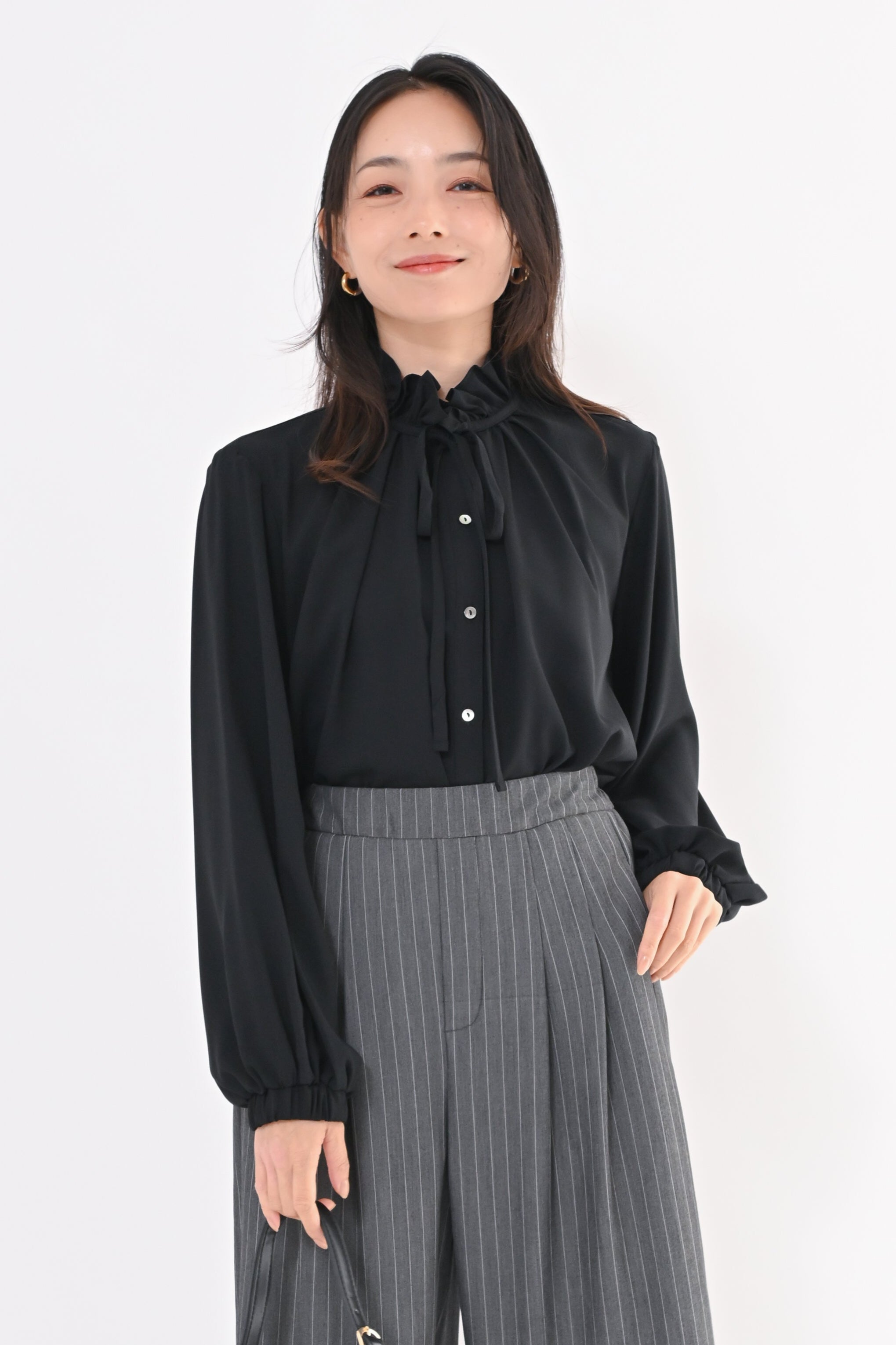 フリルリボンブラウス｜トップス・ニット／セーター｜ELVENCE DEUX