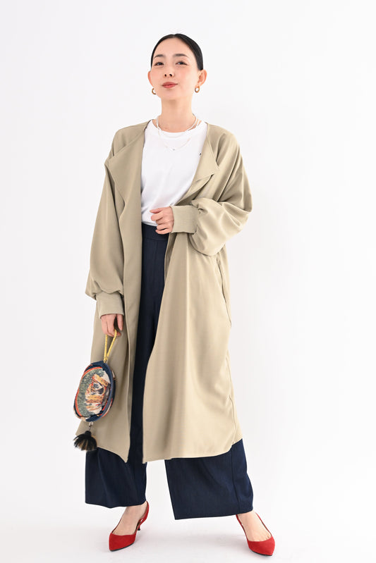 シャーリングギャザーコート