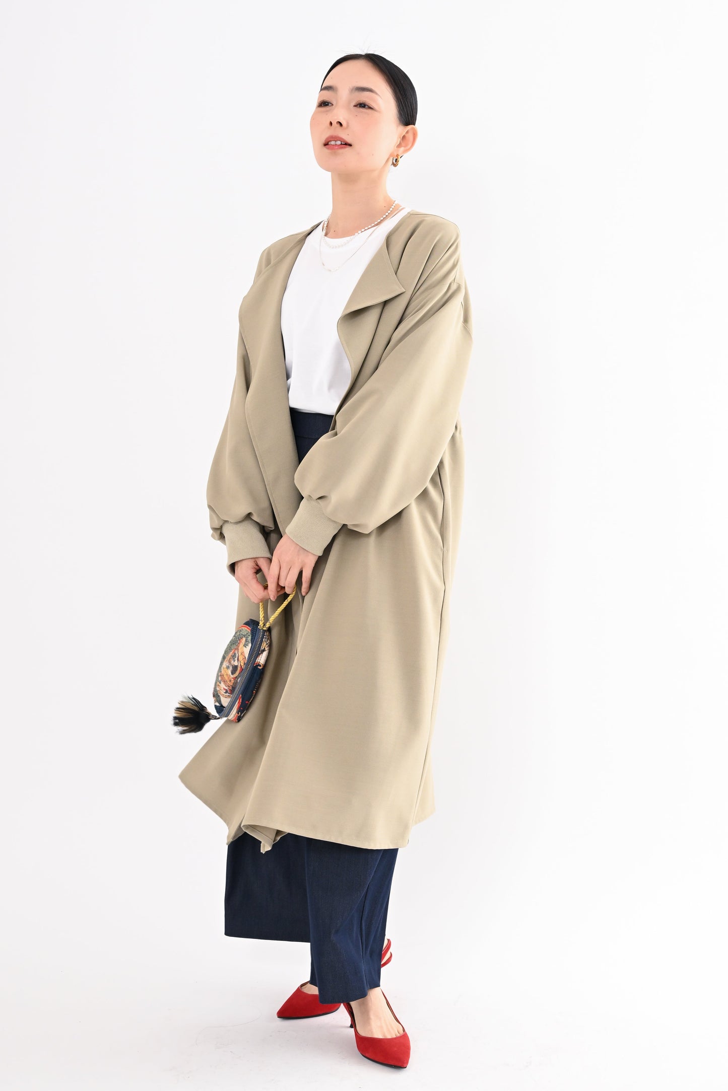 シャーリングギャザーコート