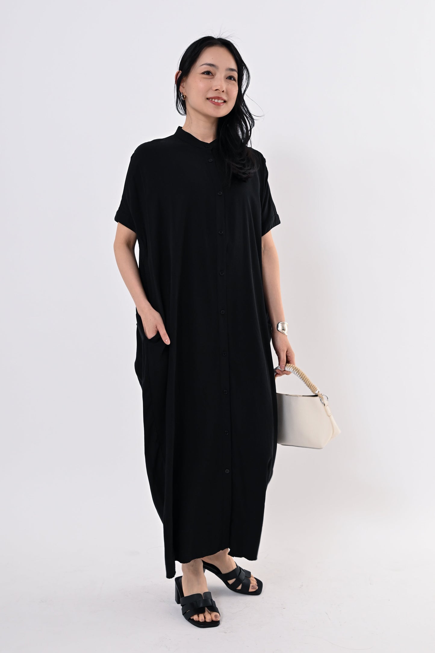 テンセルツイルシャツワンピース
