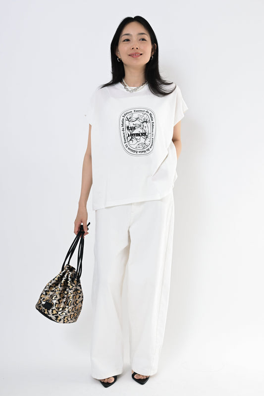 フロッキープリントTシャツ