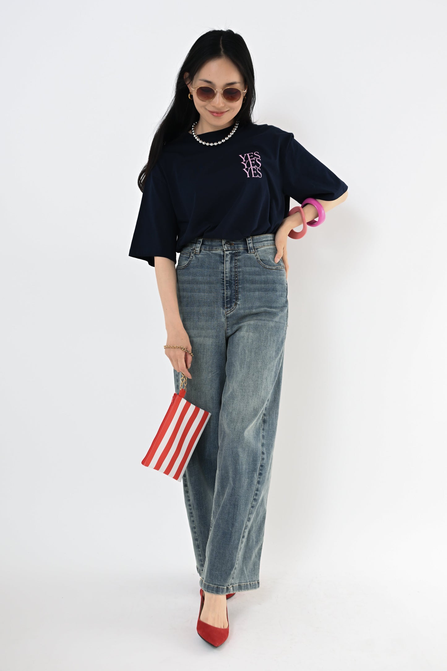 バックフレアプリントTシャツ