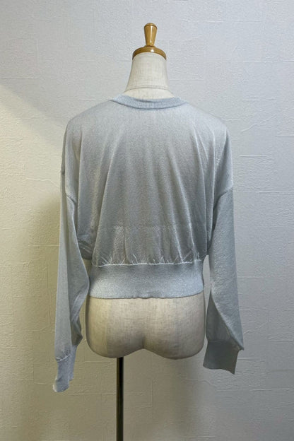 クルーネックラメカーディガン