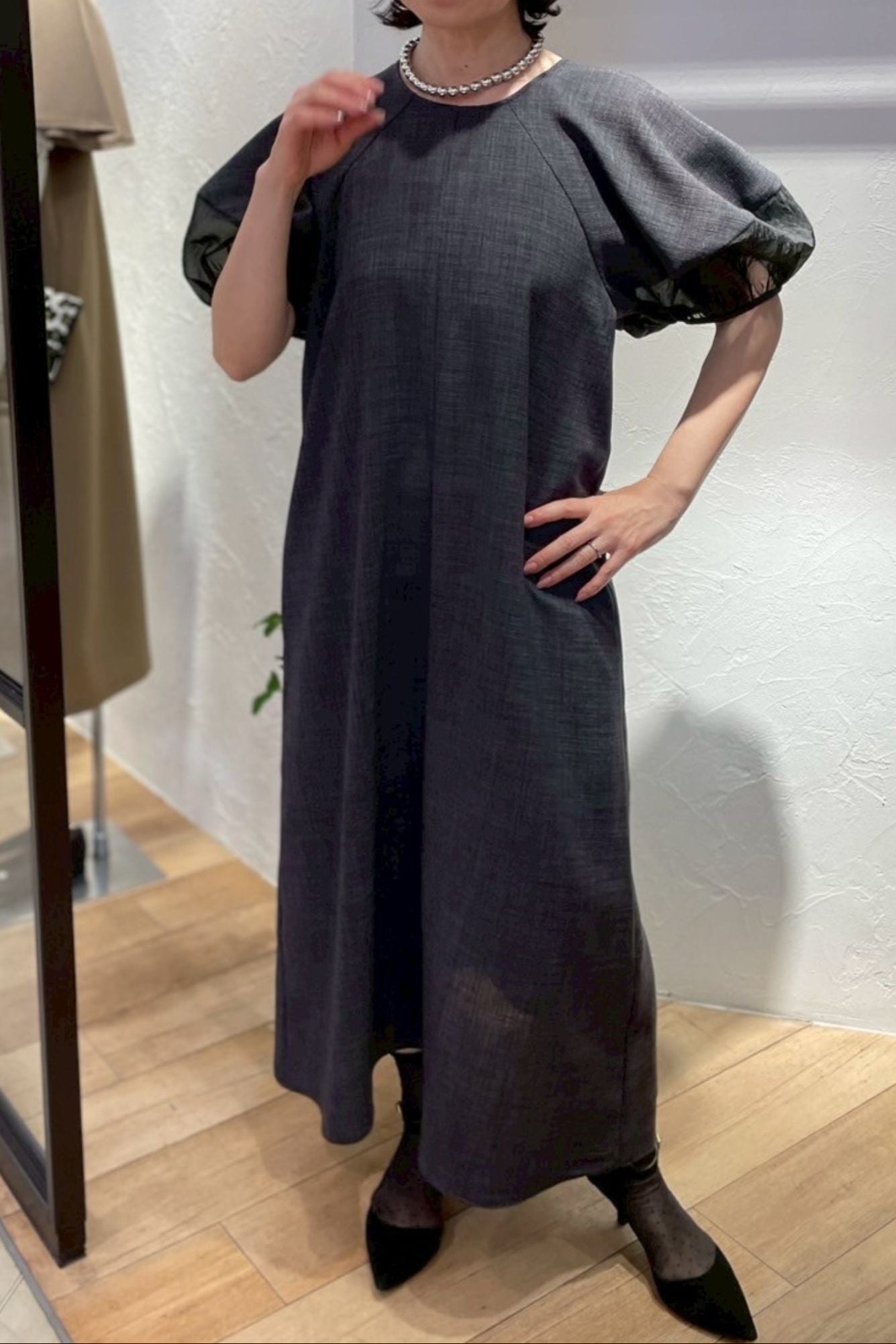 ［ＮＥＷ］袖オーガンジーワンピース