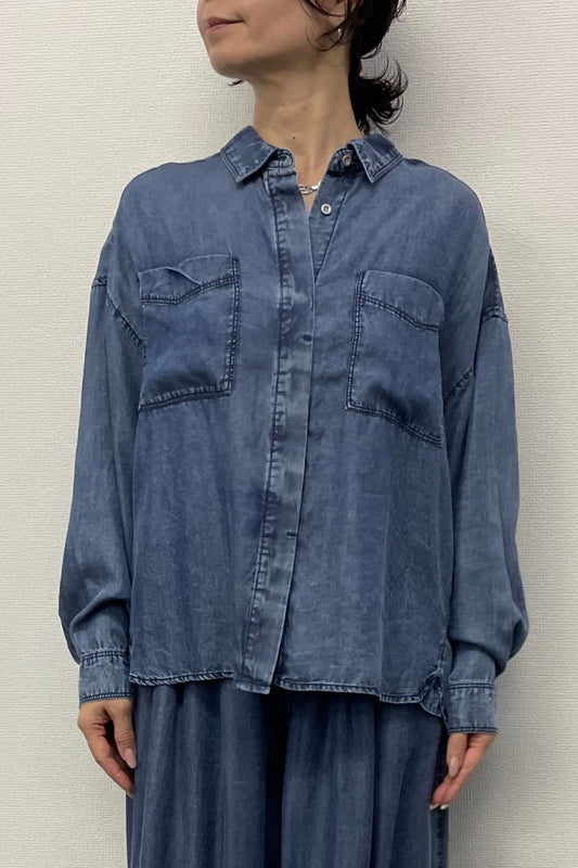 <６月上旬出荷予定＞【ＮＥＷ】バイオシルクデニムシャツ